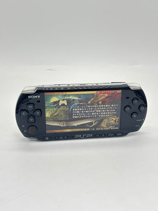 PlayStation Portable PSP-3000 Piano Black Console #667 - Loose Back Lid - Yellow Tint