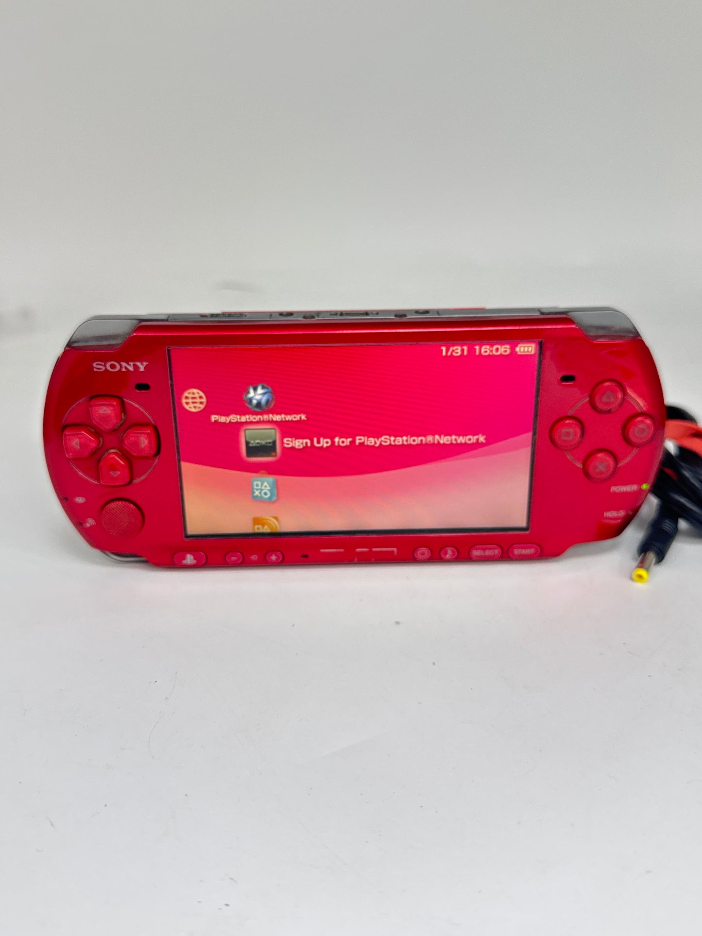 Sony PSP-3000 Red Console #60 w/ 1200mAh Battery & Charger