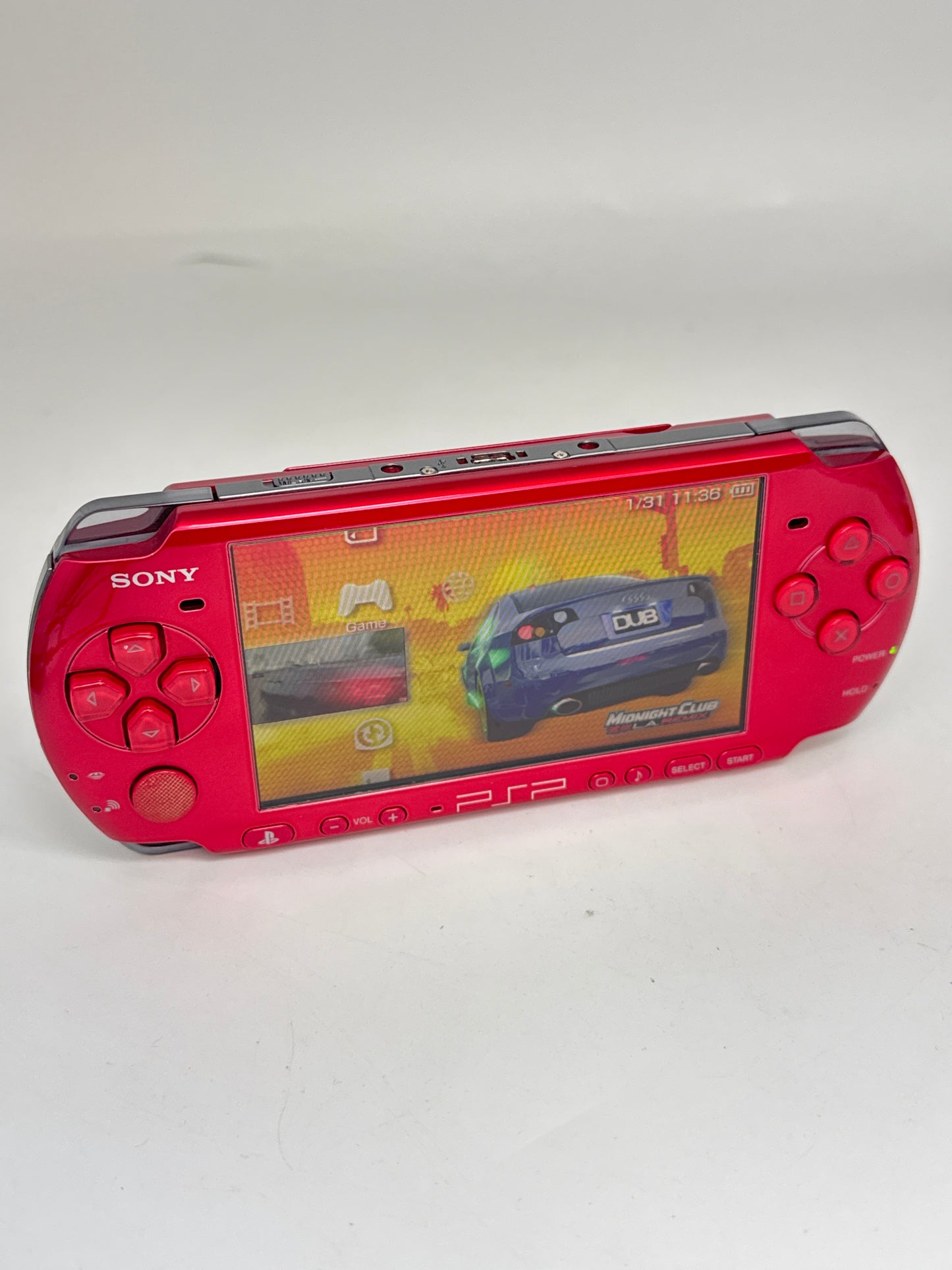 Sony PSP-3000 Red Console #64 w/ 2400mAh Battery No Charger