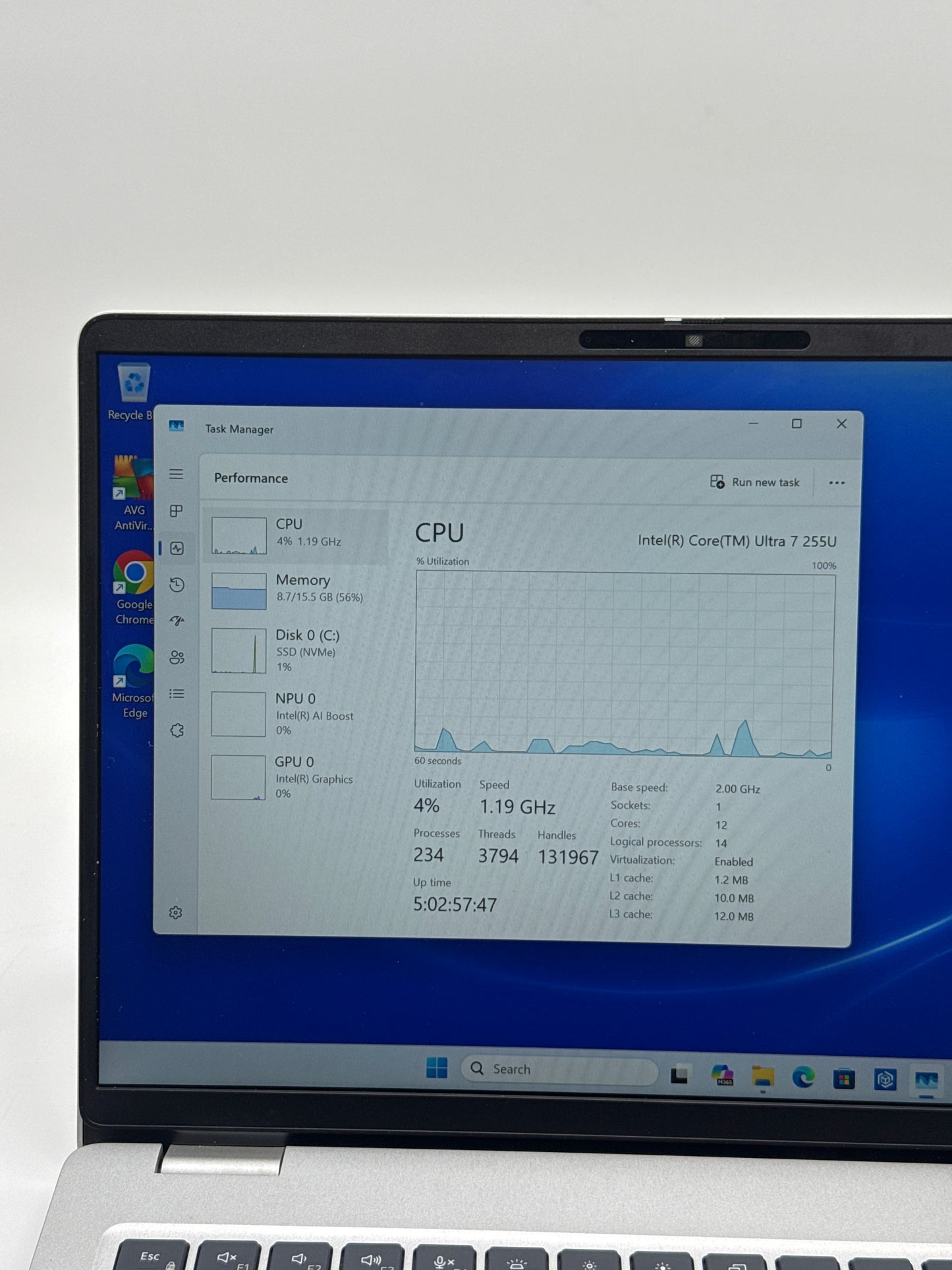 Dell Pro 14 PC14250 14-inch Ultra 7 16GB RAM 512GB Silver Laptop - Used