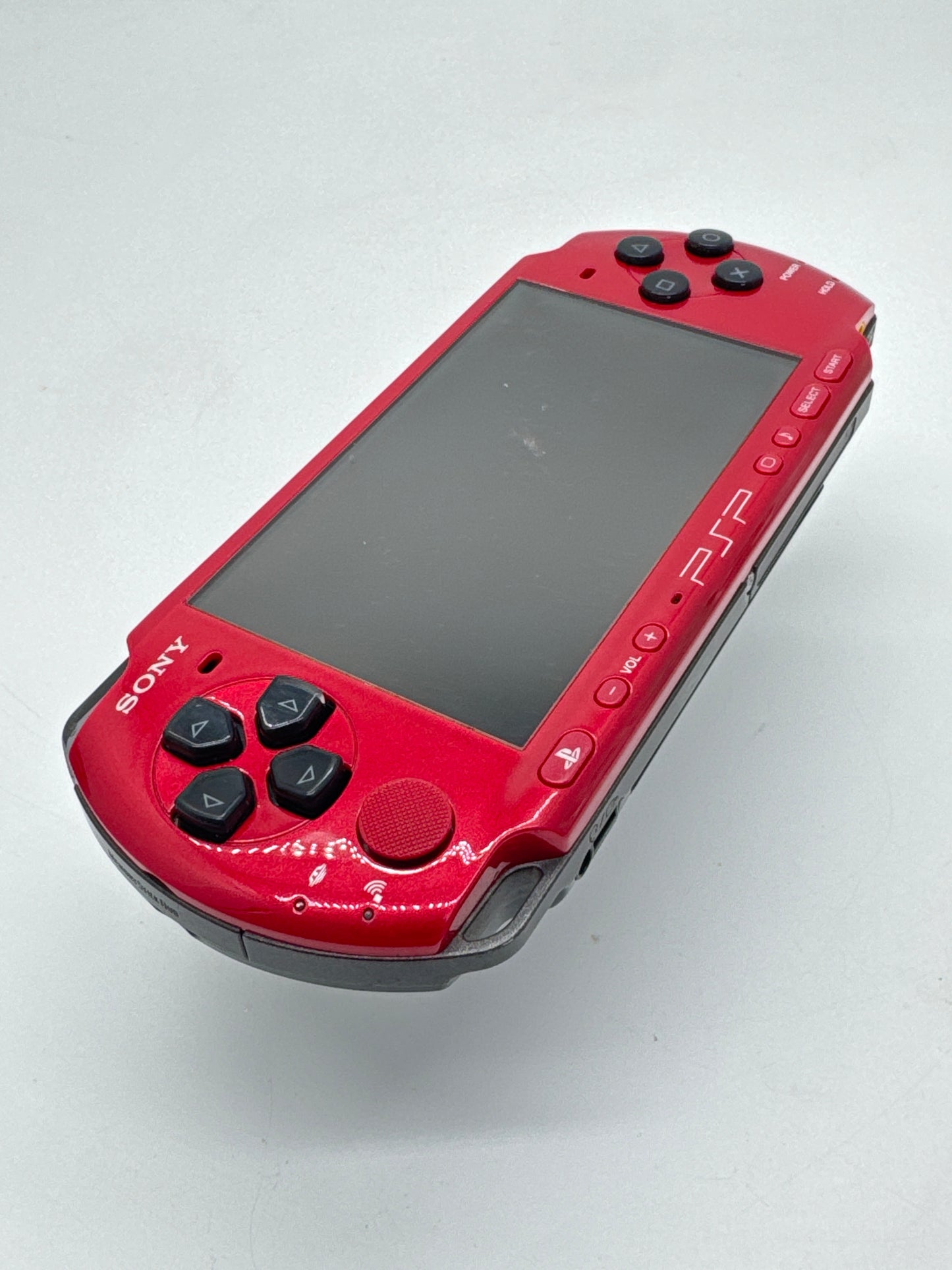 Sony PSP-3000 Red Black Console #258 No Battery or Lid No Charger AS IS