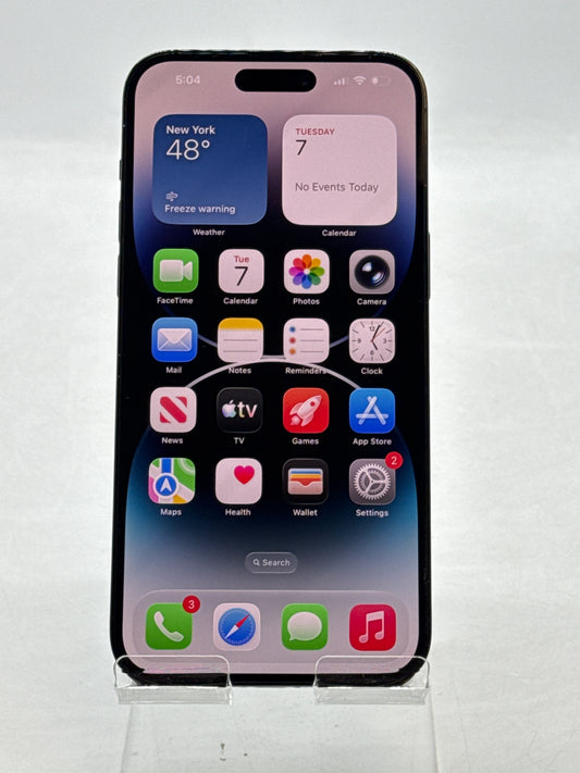 AT&T Apple iPhone 14 Pro Max A2651 256GB Space Black - Cracked Back Read!