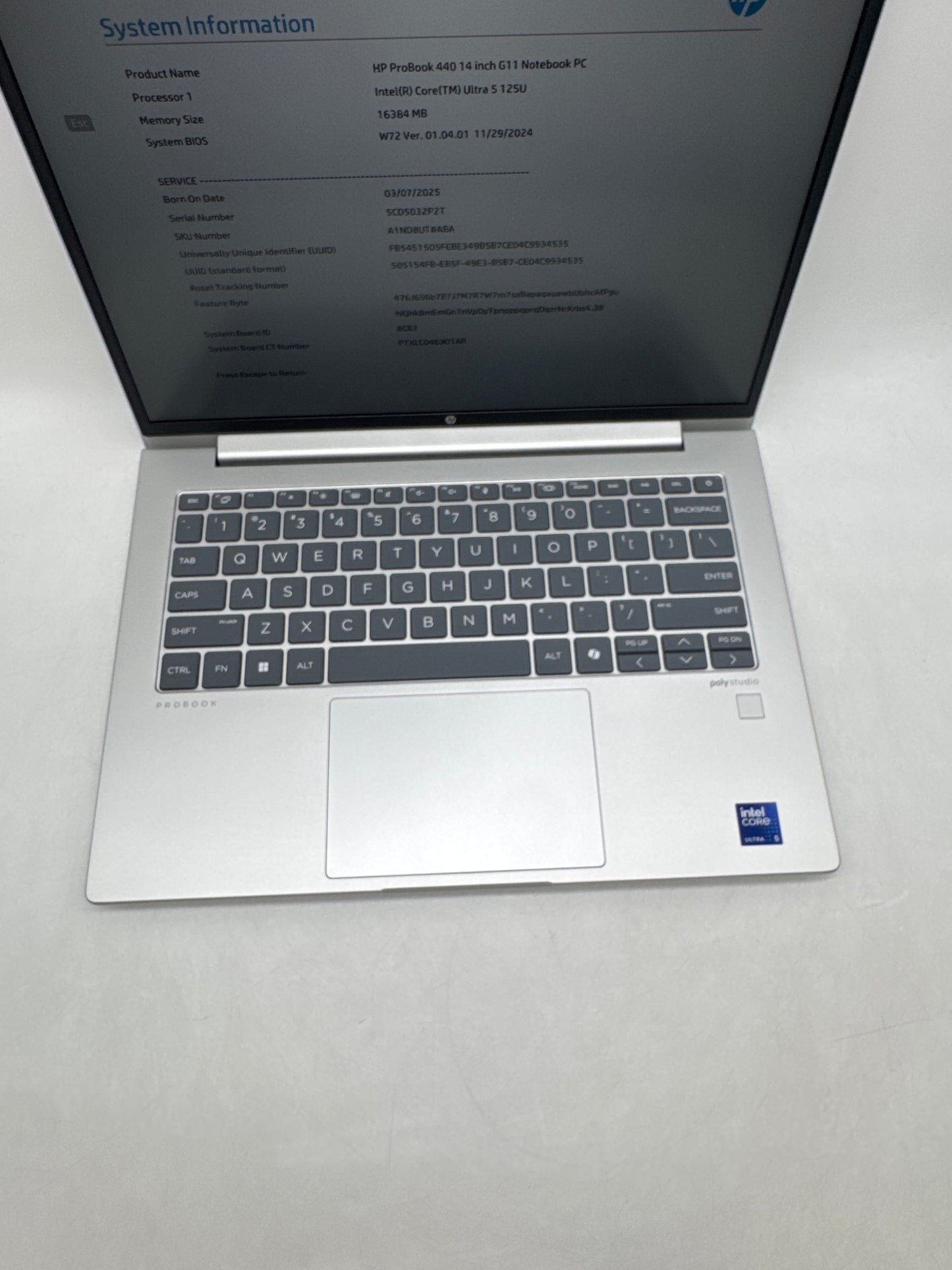 HP ProBook 440 14" Touch Ultra 5 125U 16GB RAM 256GB SSD Pike Silver - Read!
