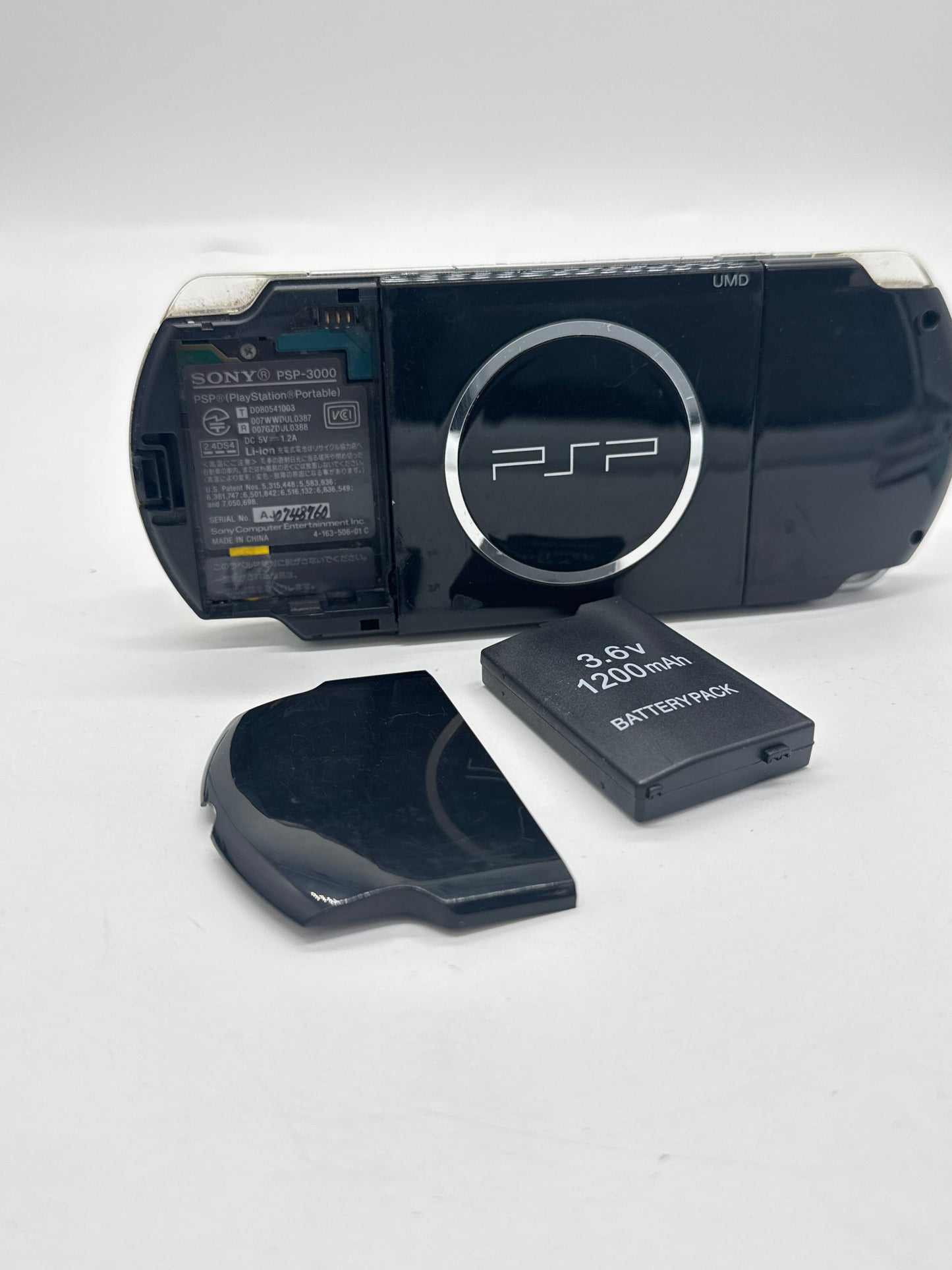 Sony PSP-3000 Piano Black Console #47 w/ 1200mAh Battery No Charger