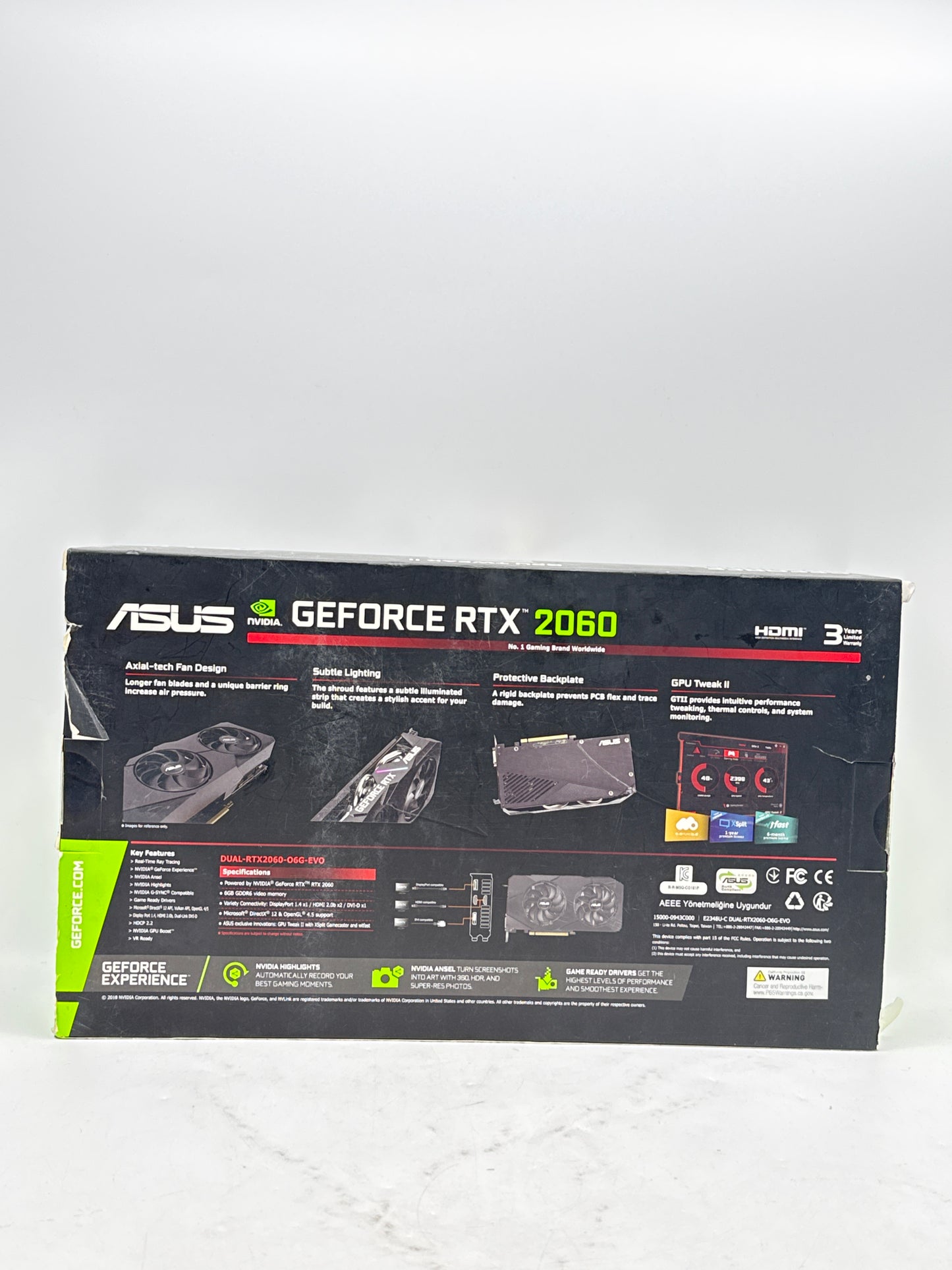ASUS GeForce RTX 2060 OC 6GB GDDR6 EVO Graphics Card DUAL-RTX2060-O6G-EVO