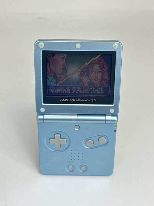 Nintendo Game Boy Advance SP AGS-001 Blue Console #650 Spots On Screen AS IS