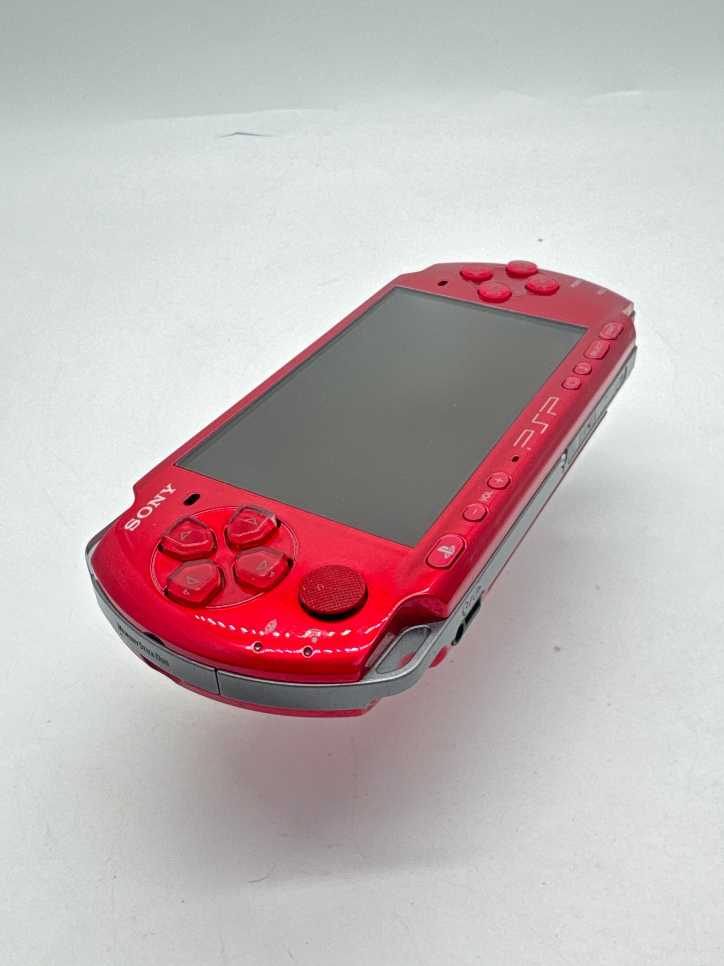 Sony PlayStation Portable PSP-3000 Red Console #370 No Back Lid AS IS