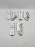 Nintendo Wii Remote Controller RVL-003 White w/ Nunchuck Untested - Lot of 6 image 1