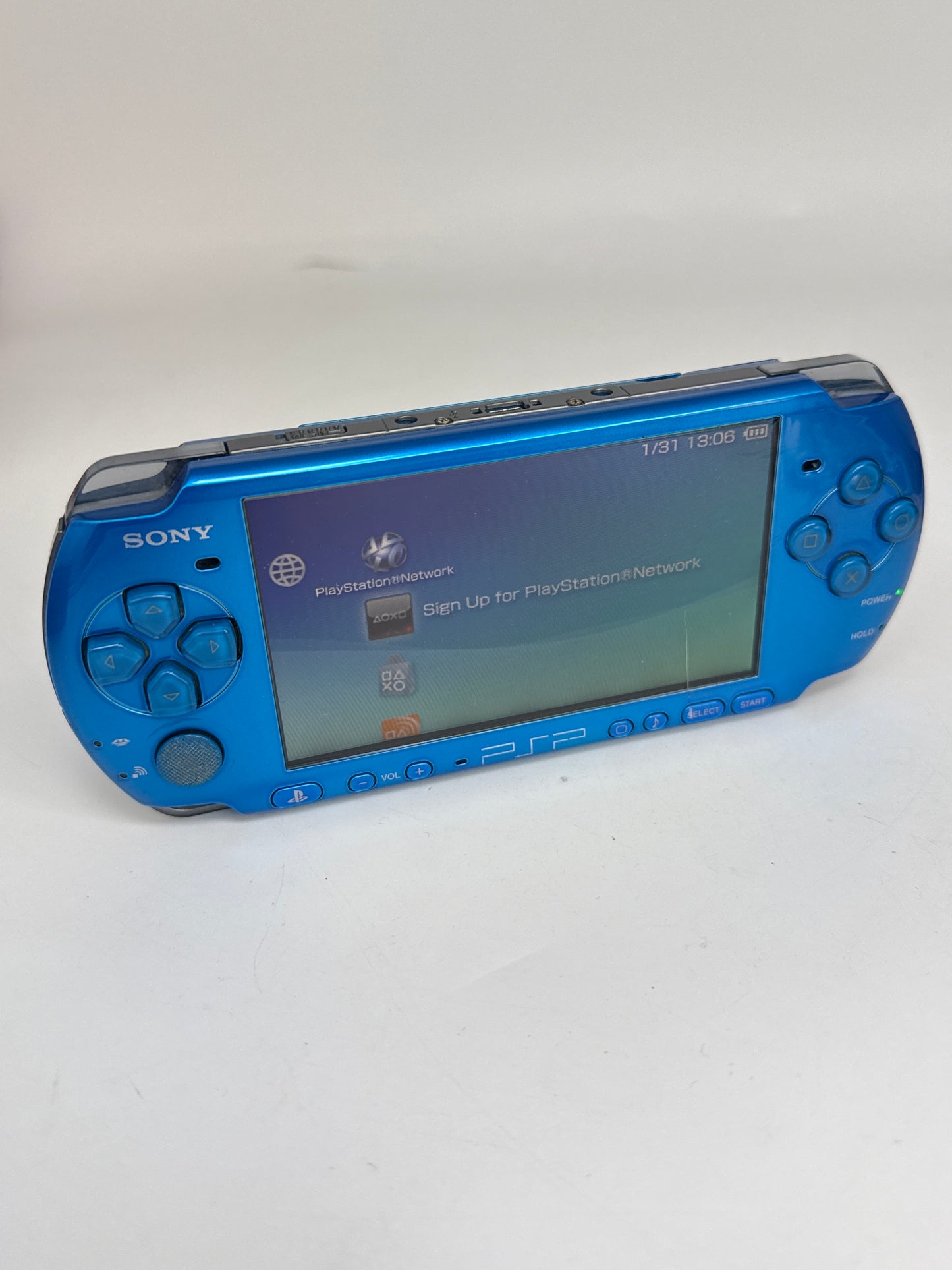 Sony PSP-3000 Blue Console #55 w/ 1200mAh Battery No Charger