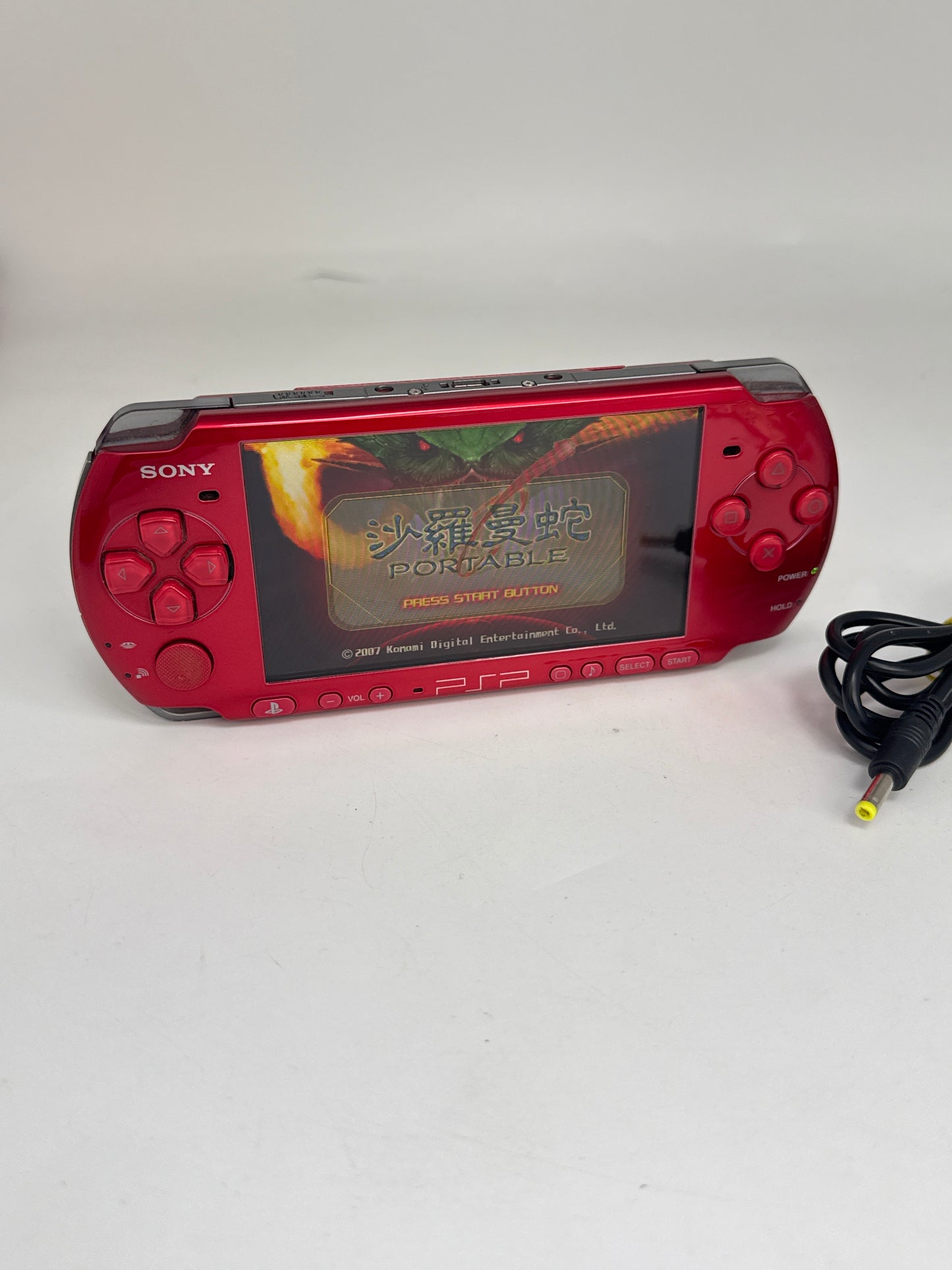 Sony PSP-3000 Red Console #59 w/ 2400mAh Battery & Charger Noisy Disc Drive