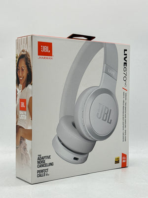 New JBL Live 670NC Noise-Cancelling On-Ear Wireless Headphones White