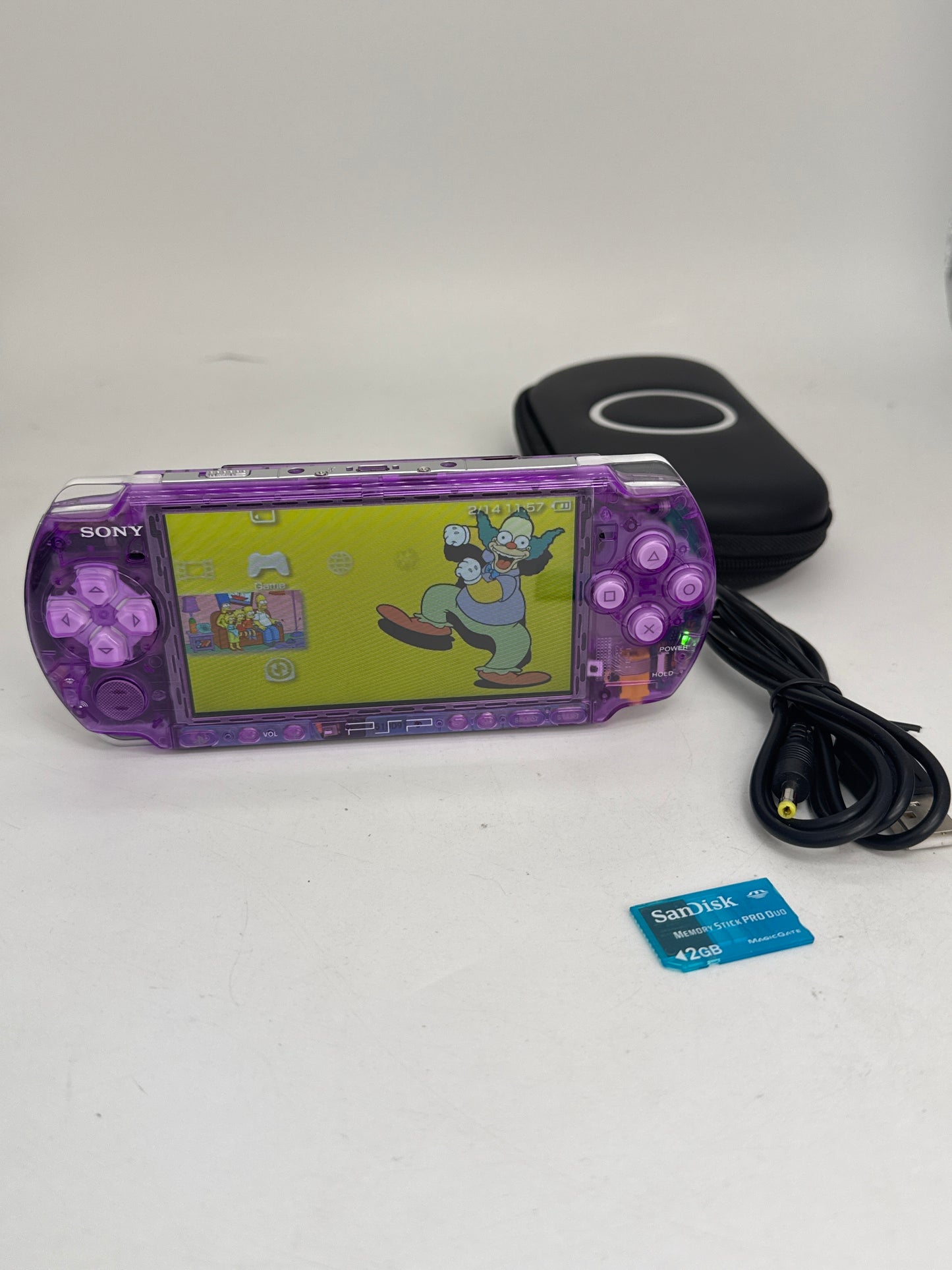 Sony PlayStation Portable PSP-3006 Clear Purple Console Bundle #334