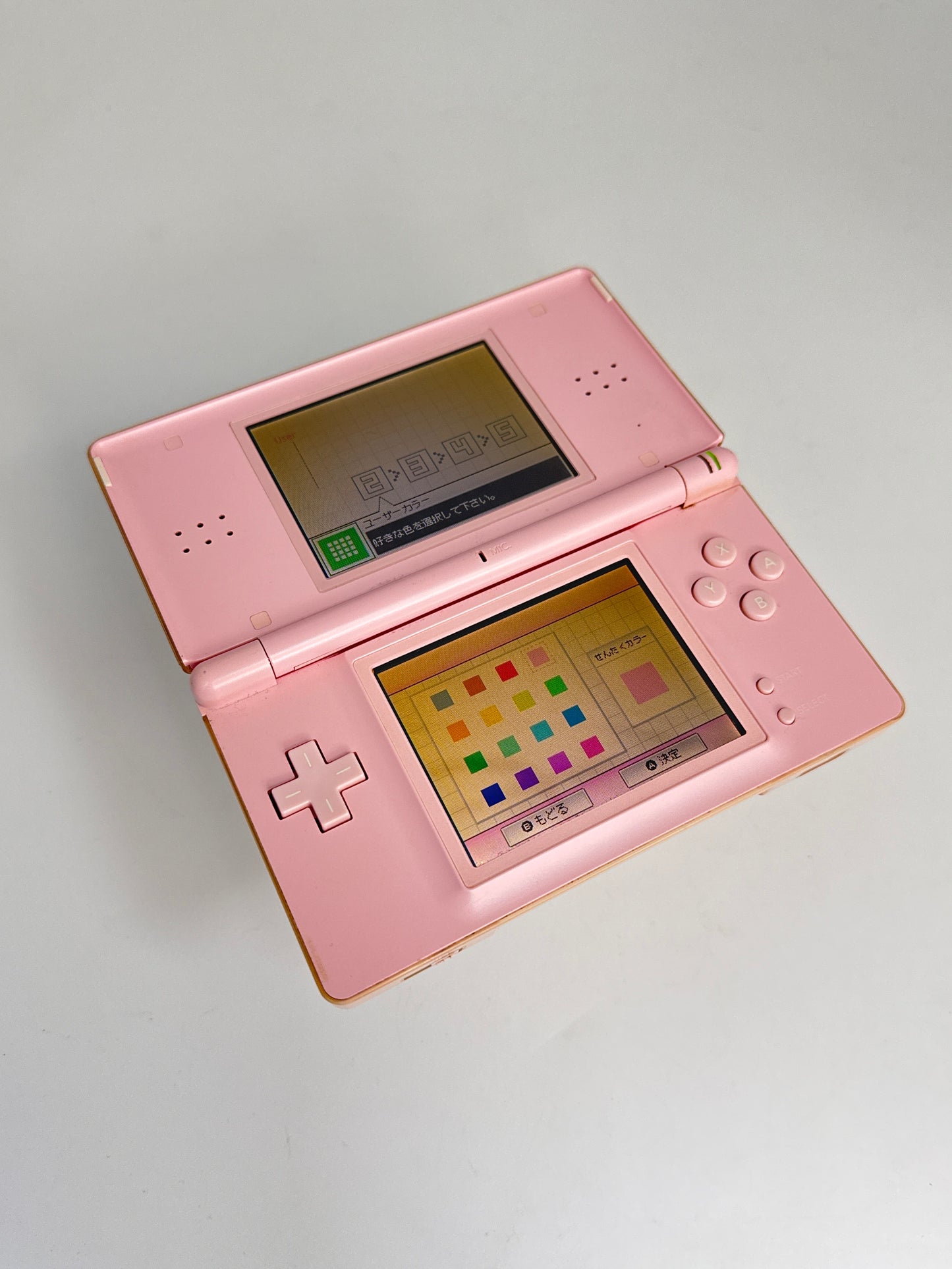 Nintendo DS Lite USG-001 Coral Pink Console w/ Stylus #52 Exterior Stickers