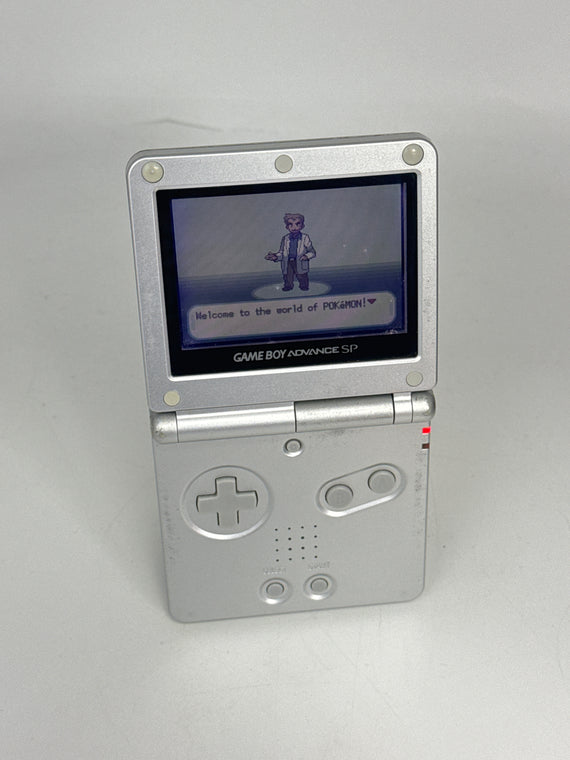 Nintendo Game Boy Advance SP AGS-001 Silver Console with Charging Cable