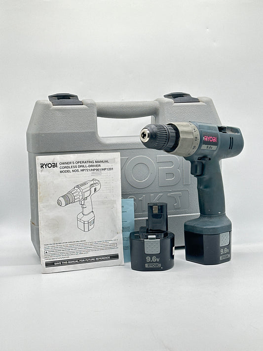 Ryobi Cordless Drill-Driver HP961 3/8" with 2 Batteries & Hard Case No Charger