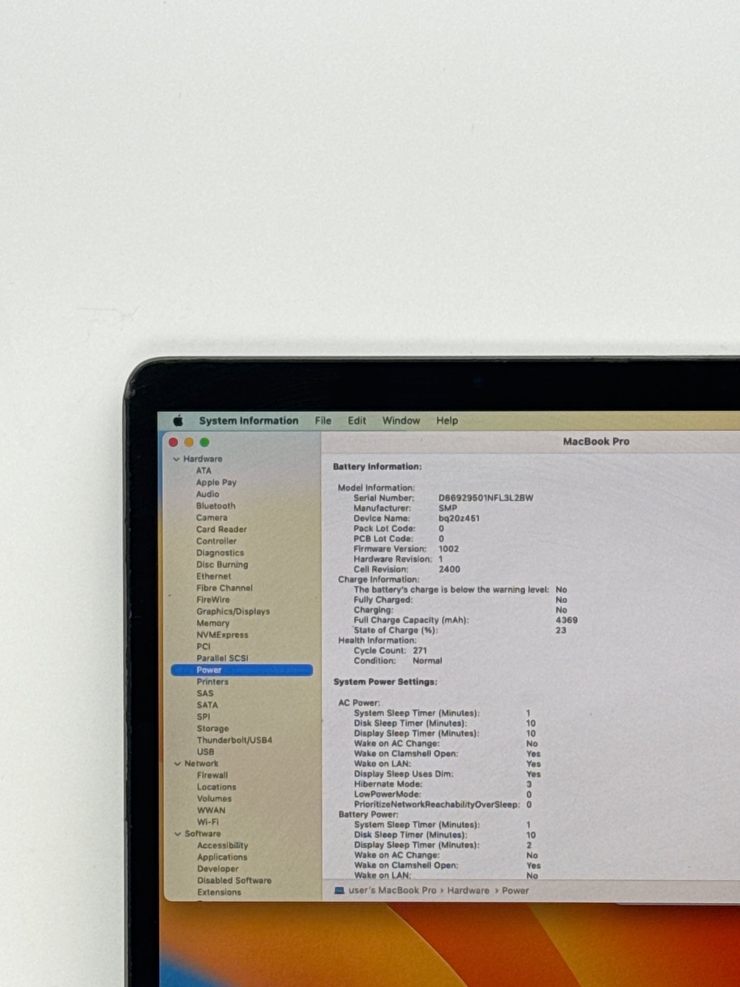 2019 Apple Macbook Pro 13.3" A2159 Core i5 1.4GHz 256GB SSD 8GB RAM Space Gray