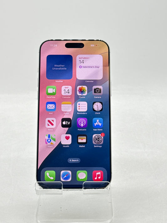 AT&T Apple iPhone 16 Pro Max A3084 256GB White Titanium 100% Battery health