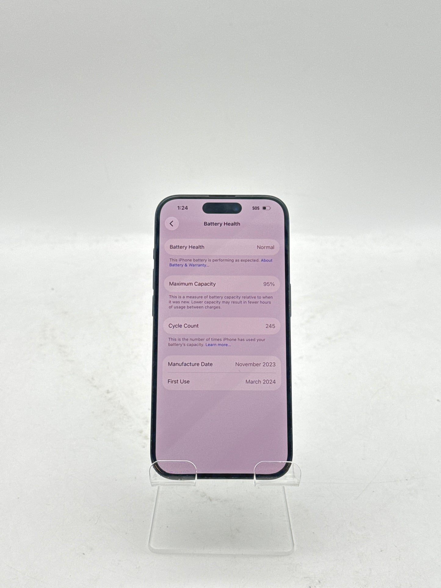 AT&T Apple iPhone 15 Pro A2848 128GB BH - 95% - Blue Titanium