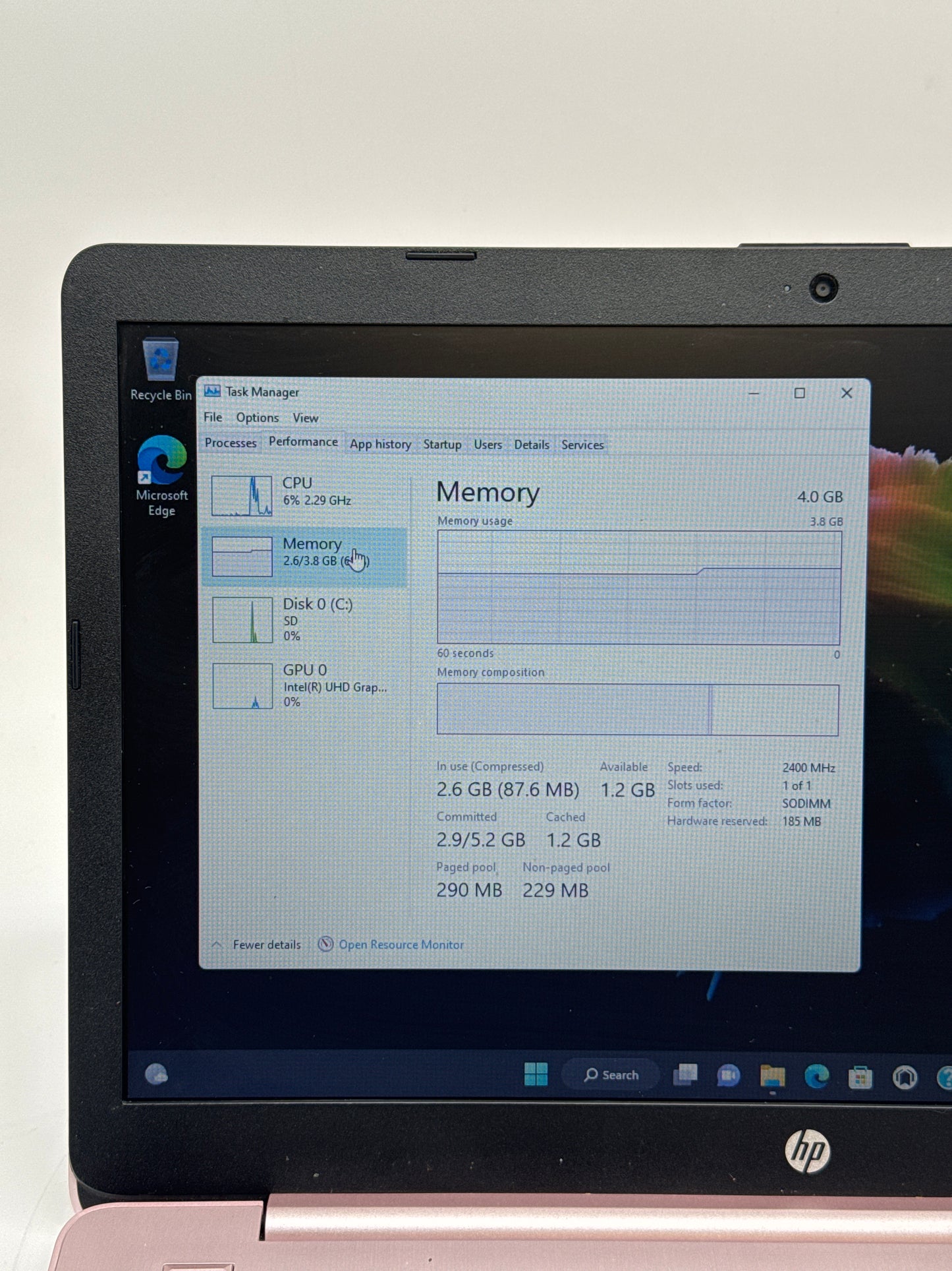 HP Stream 14-cb122ds Intel Celeron 4GB RAM 64GB Pink Laptop - Used