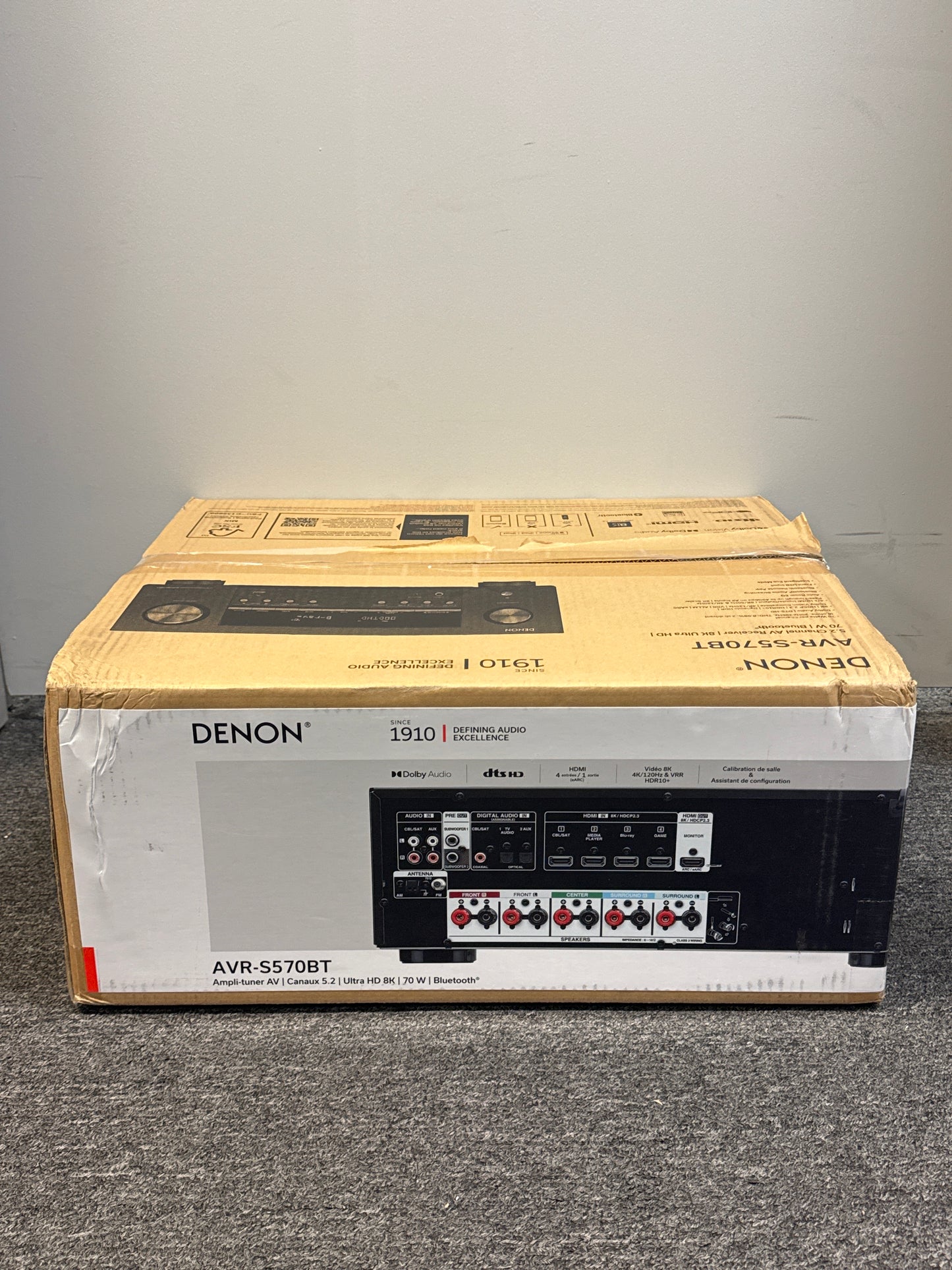 Denon AVR-S570BT 8K Video & Surround Sound 5.2 Ch. Receiver - New