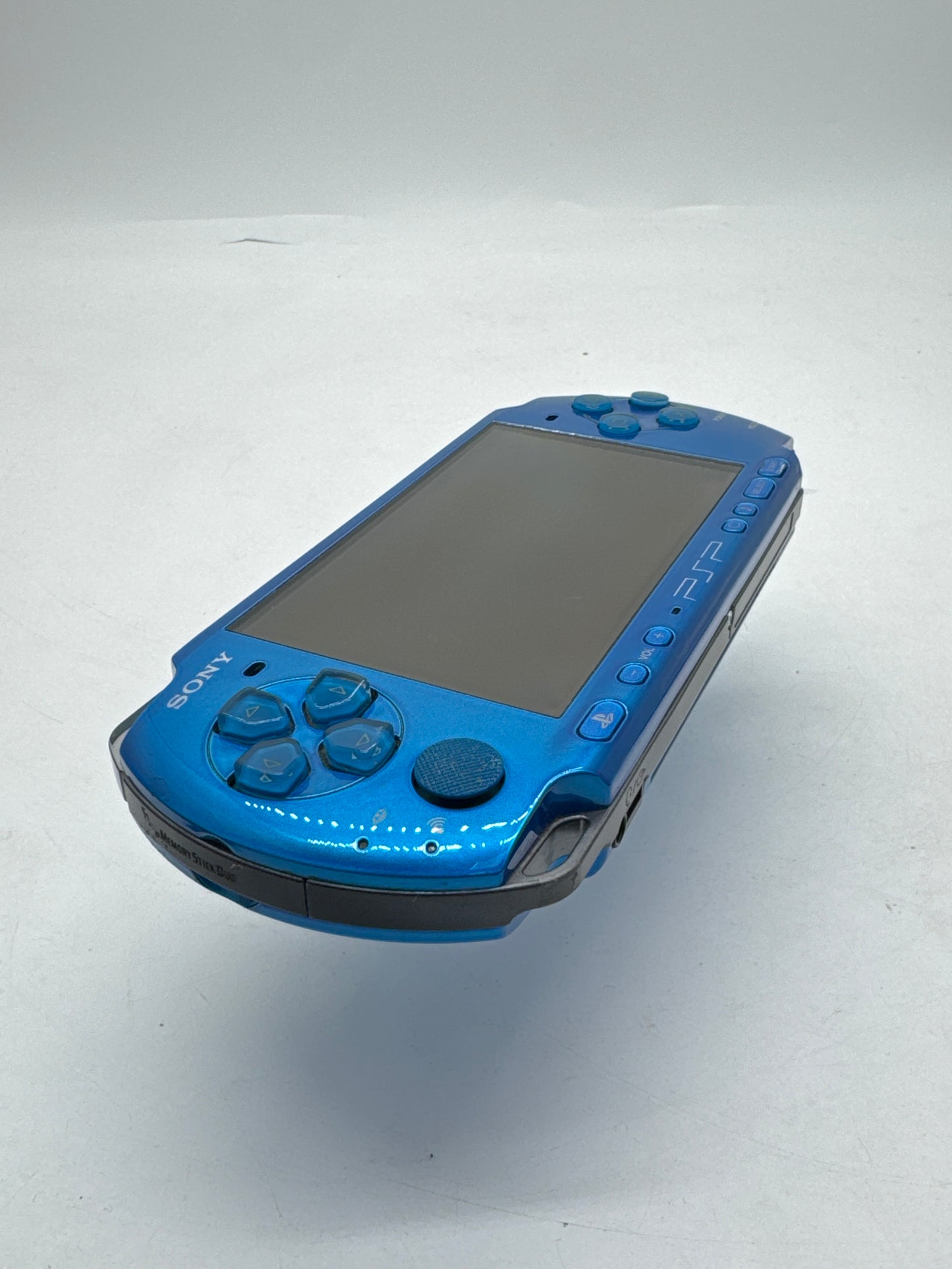 Sony PlayStation PSP-3000 Blue Console #376 w/2400mAh Battery - Line on Display AS IS
