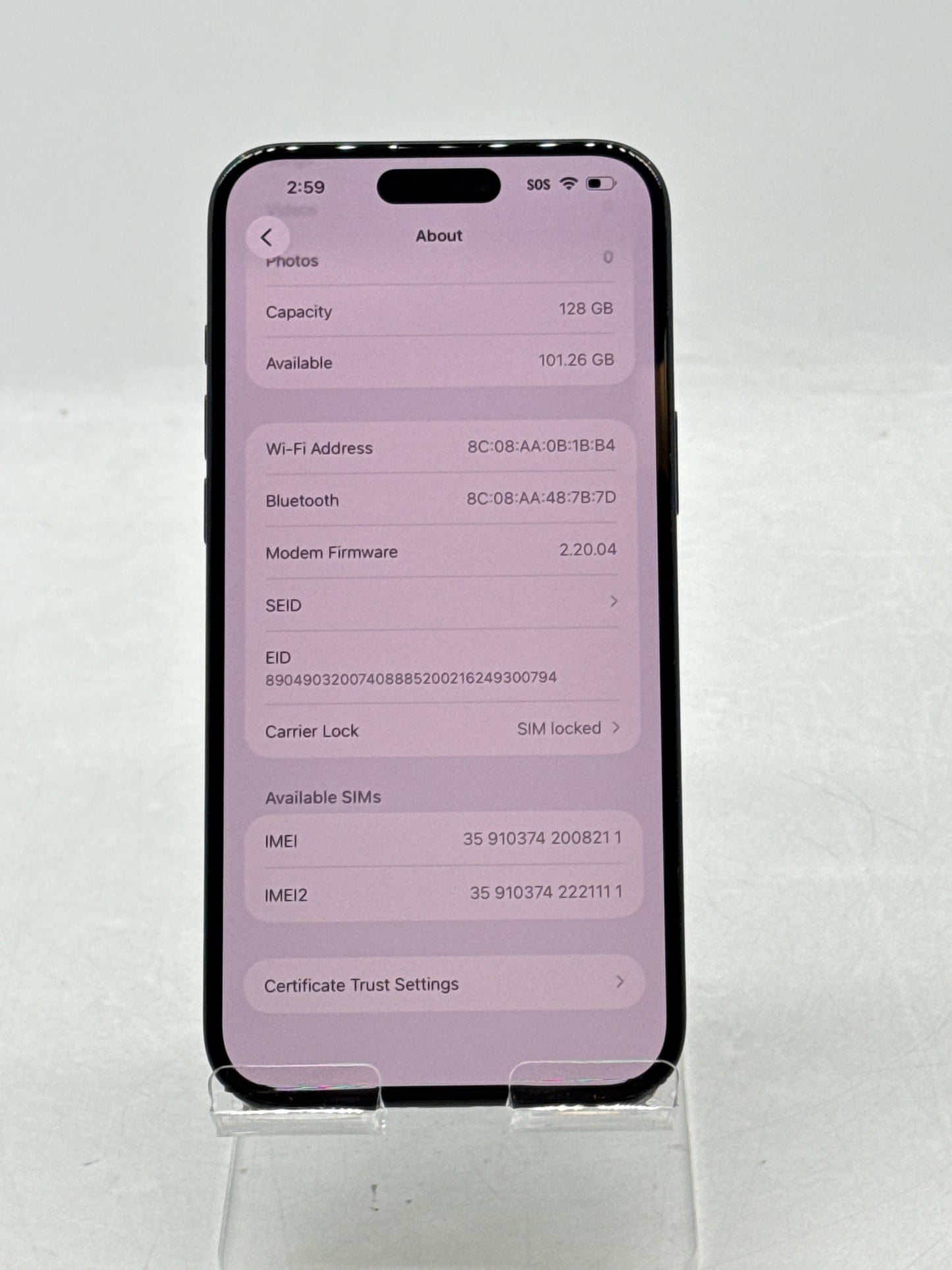 T-Mobile Apple iPhone 16 Plus A3082 128GB Black 100% Battery Health 63 Cycle Count