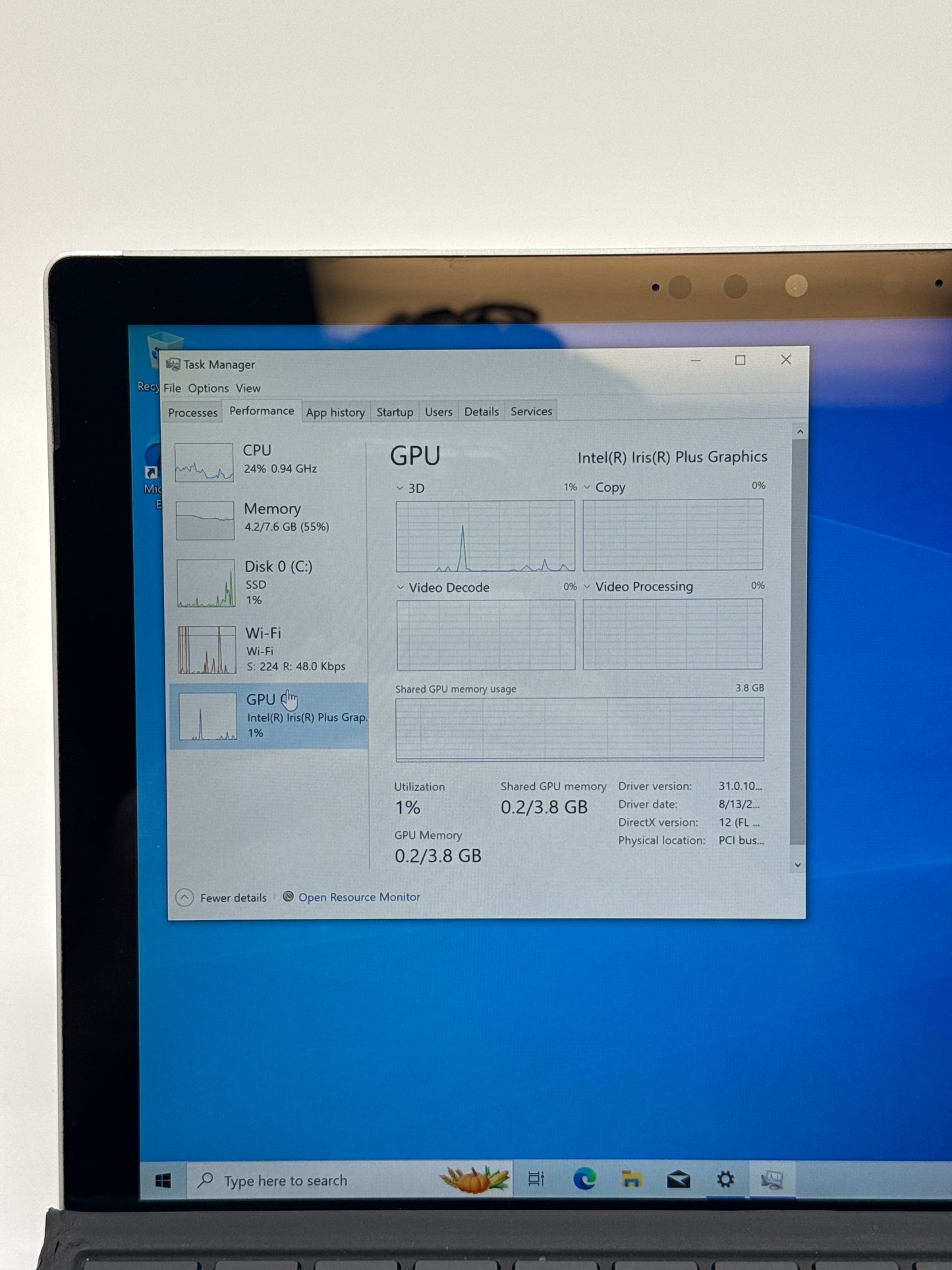 Microsoft Surface Pro 7 12-inch Core i5-1035G4 8GB RAM 128GB Silver - Used