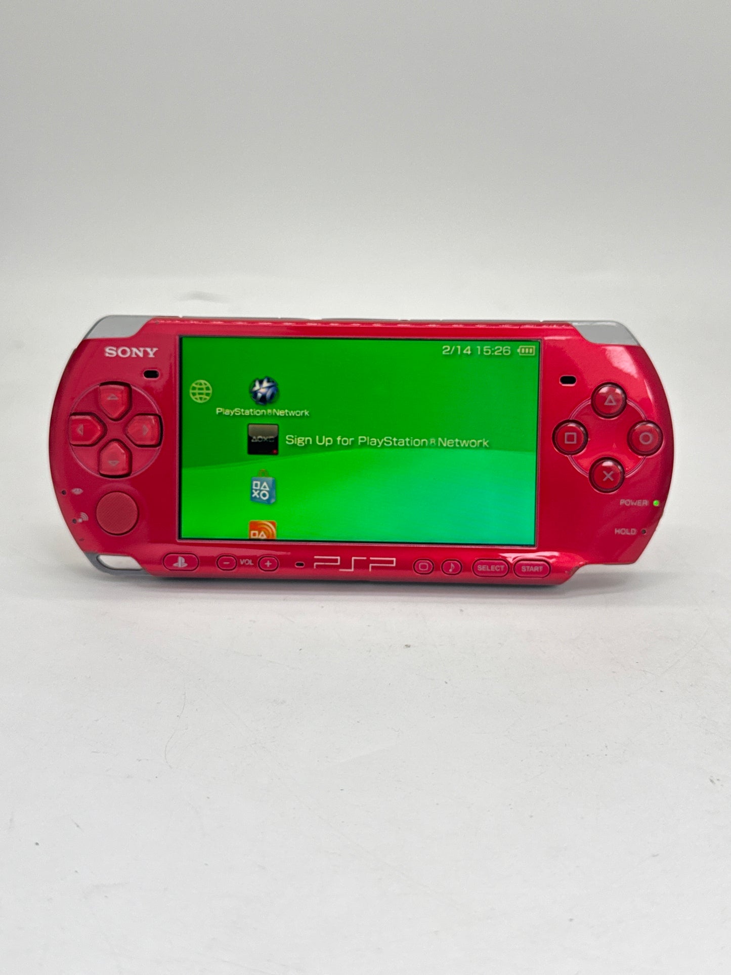 Sony PlayStation Portable PSP-3000 Red Console Only #335 Bad UMD No Battery AS IS