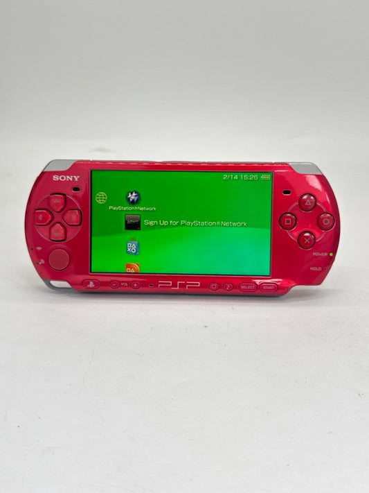 Sony PlayStation Portable PSP-3000 Red Console Only #335 Bad UMD No Battery AS IS