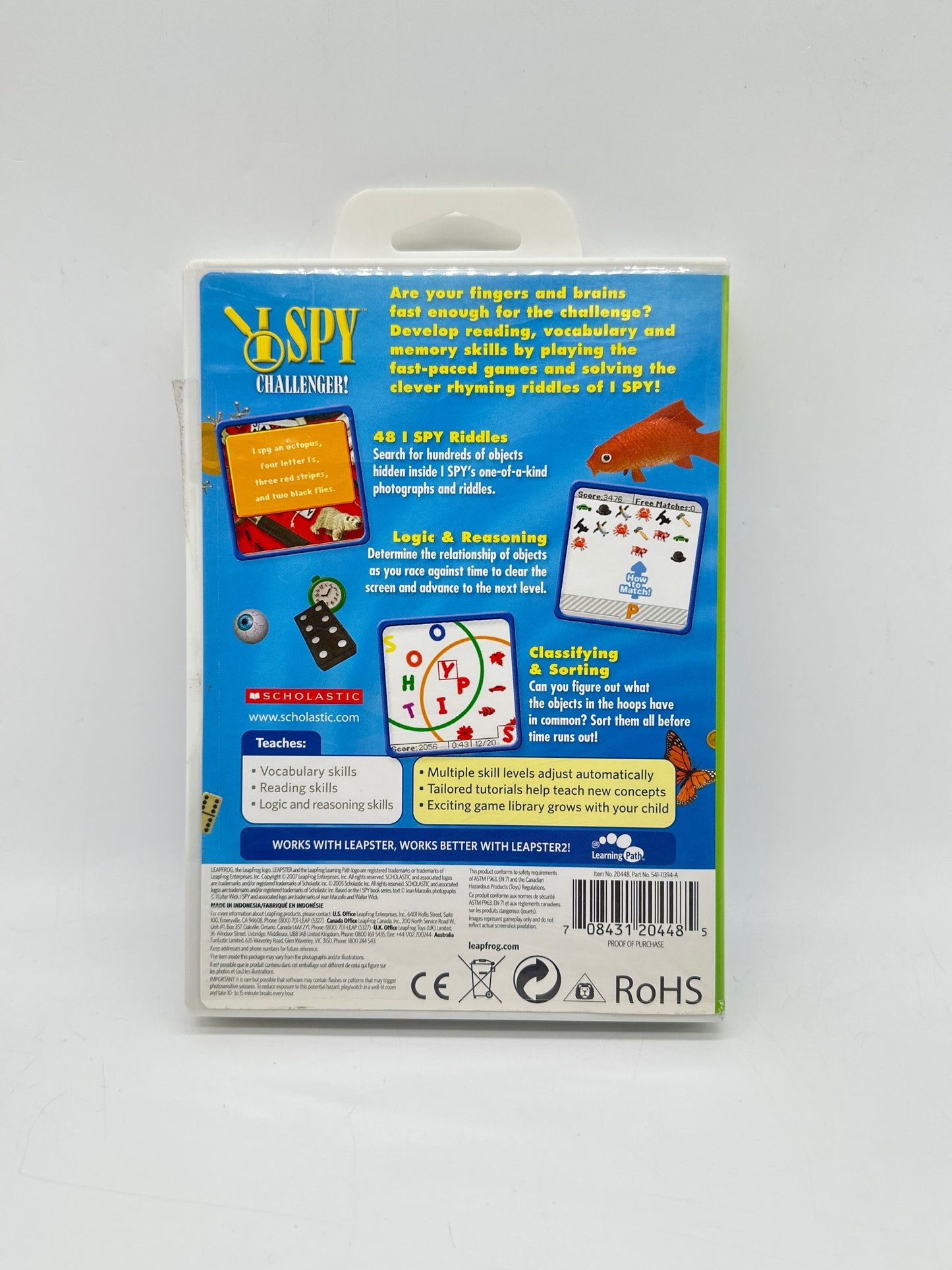 I Spy Challenger Game for Leapster Console by LeapFrog Scholastic (2005) - Free Shipping!