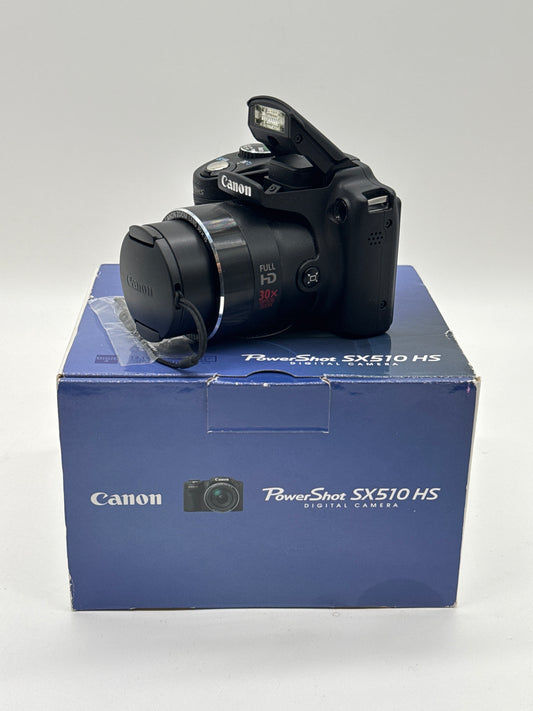Canon PowerShot SX510 HS 12.1MP Digital Camera Black *GOOD/TESTED* W Charger