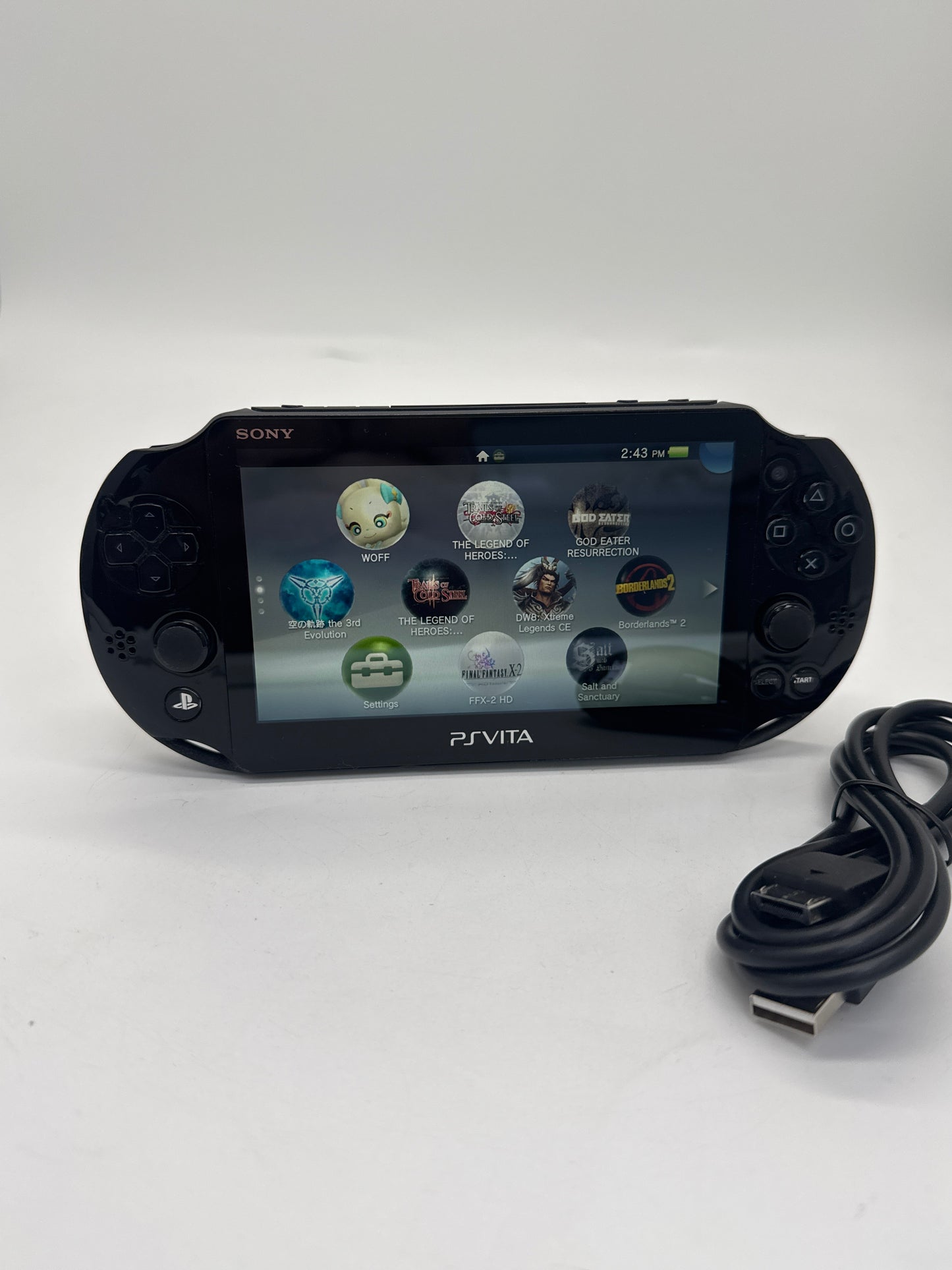 Sony PlayStation Vita PCH-2001 Black Console w/ Charger #87 Missing L & R Buttons AS IS