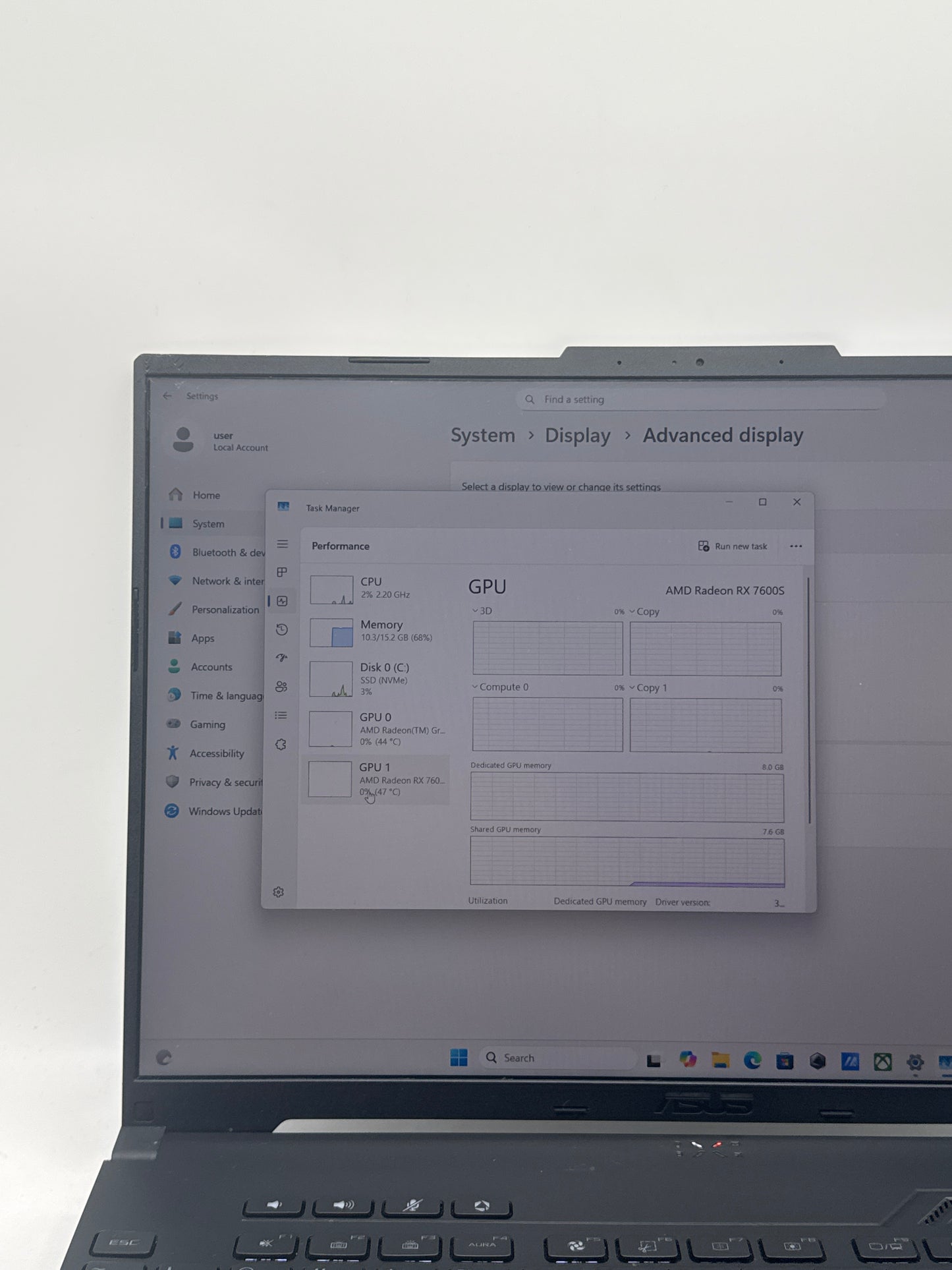Asus TUF Gaming A16 16" 165Hz Ryzen 7735HS 16GB RAM 512GB SSD RX 7600S - Read!