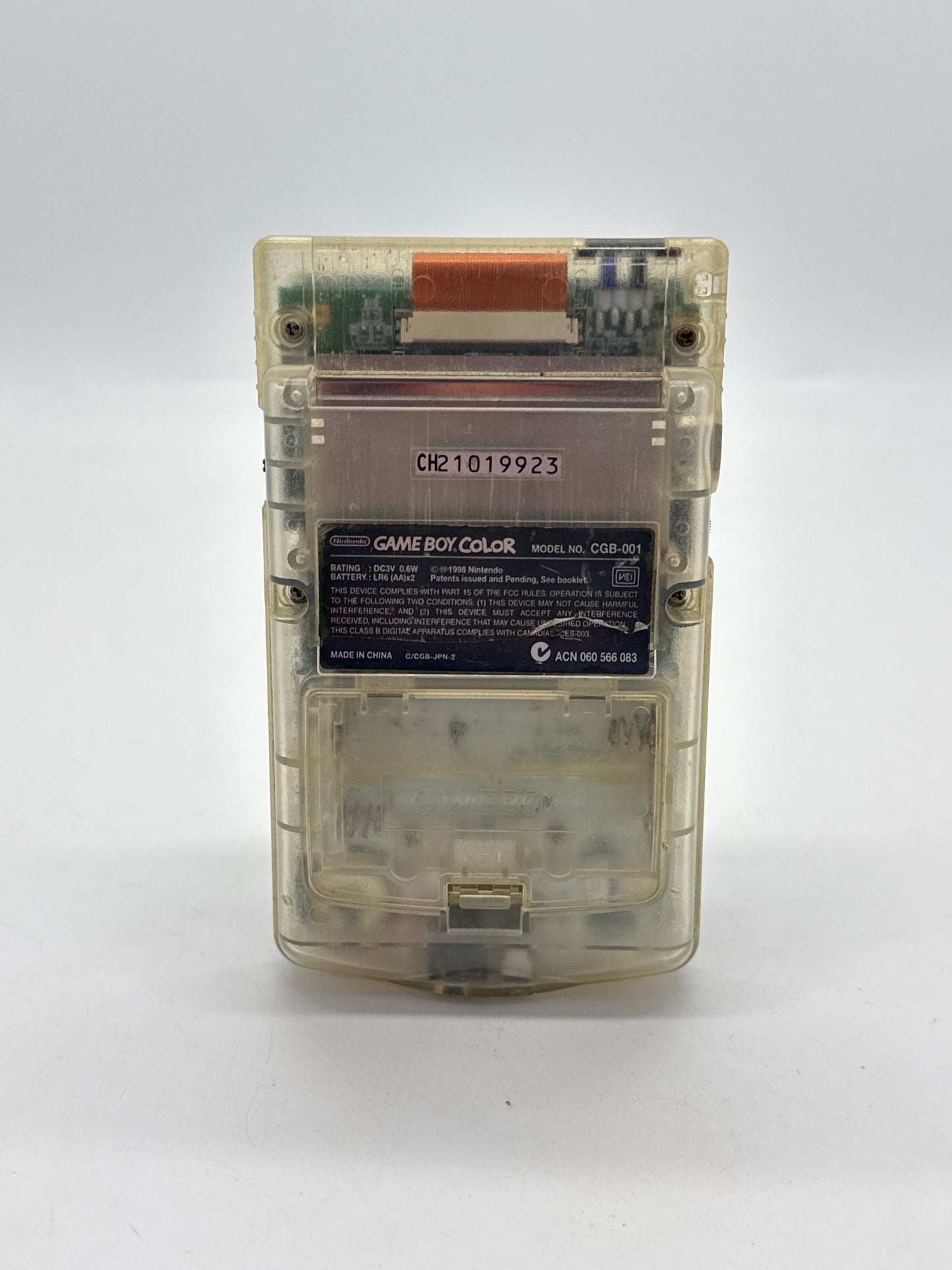 Nintendo Game Boy Color CGB-001 Clear Console #18 Faulty Volume - Buttons Hard to Press
