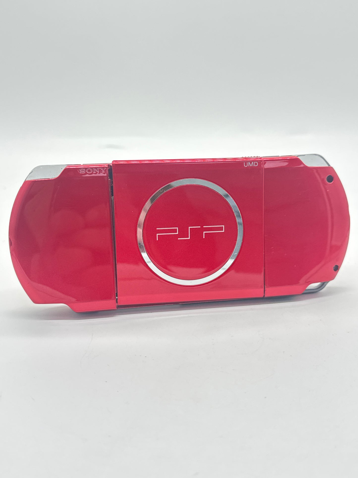 Sony PSP-3000 Red Console w/ 2400mAh Battery #105 Broken Disc Drive READ AS IS