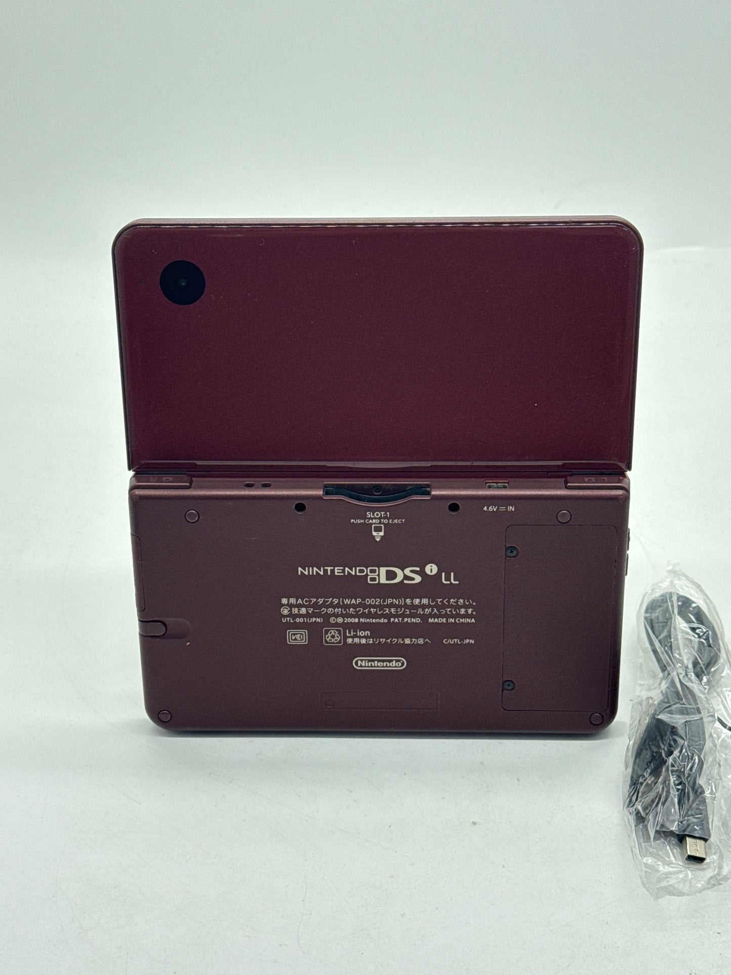 Nintendo DSi LL UTL-001(JPN) Wine Red Burgundy Console #407 w/ Stylus & Charger