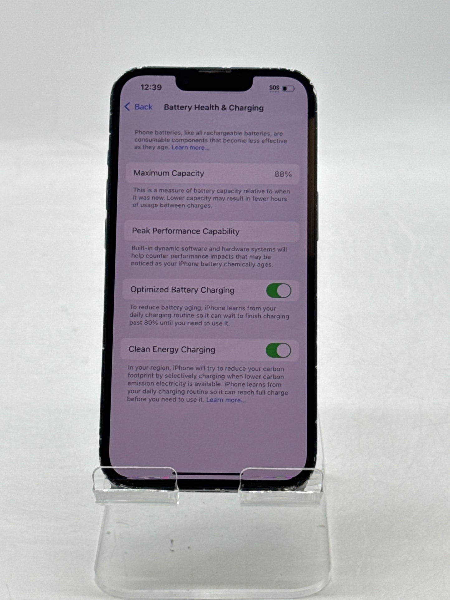 US Sprint/T-Mobile Apple iPhone 13 A2482 128GB 88% Battery Health - Cracked Back