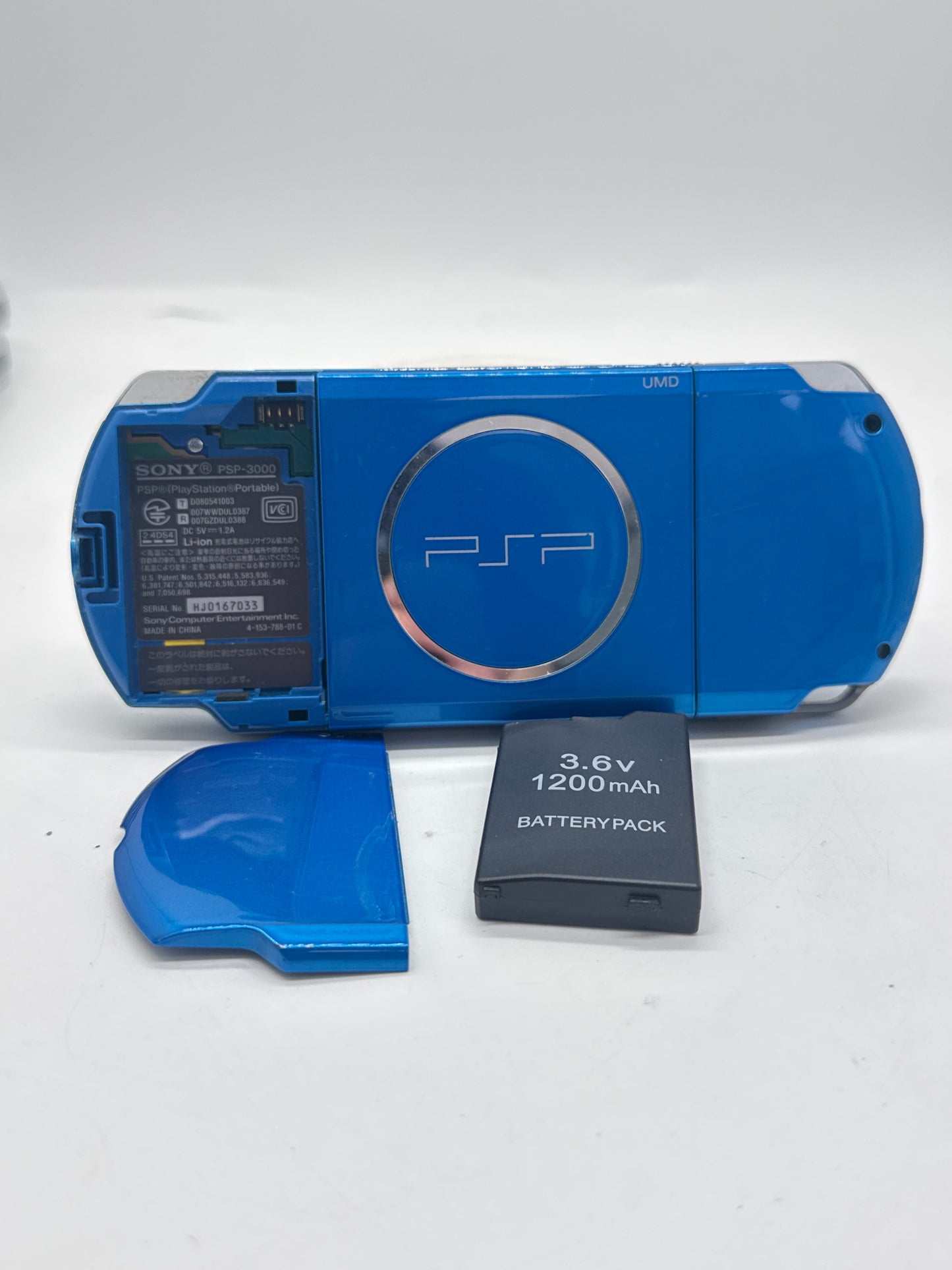 Sony PSP-3000 Blue Console #292 w/ 1200mAh Battery No Charger