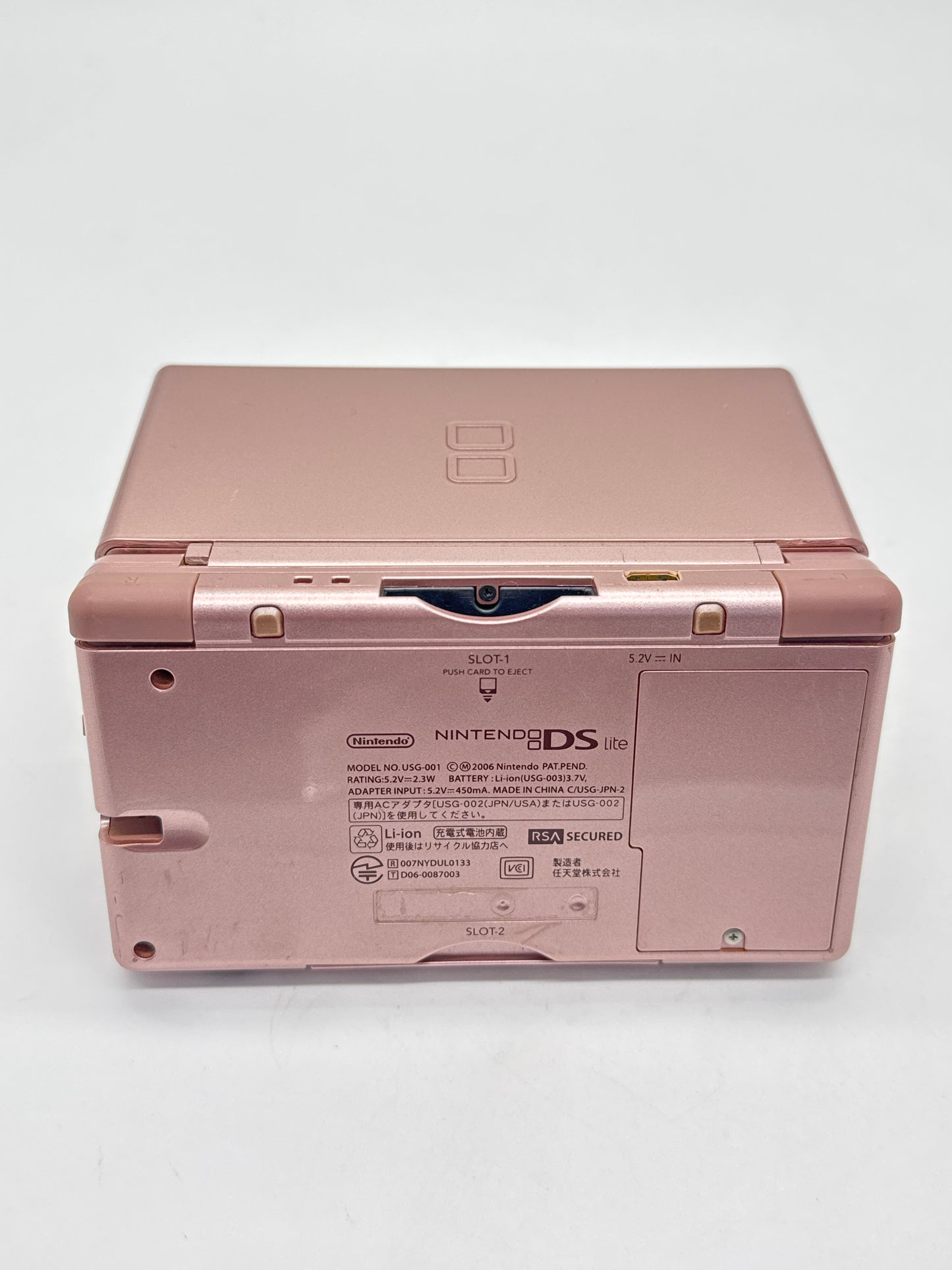 Nintendo DS Lite USG-001 Metallic Rose Console #48 Bad Hinge