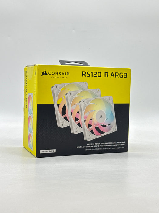 New CORSAIR - RS120-R ARGB 120mm PWM Fans (3-pack) - White