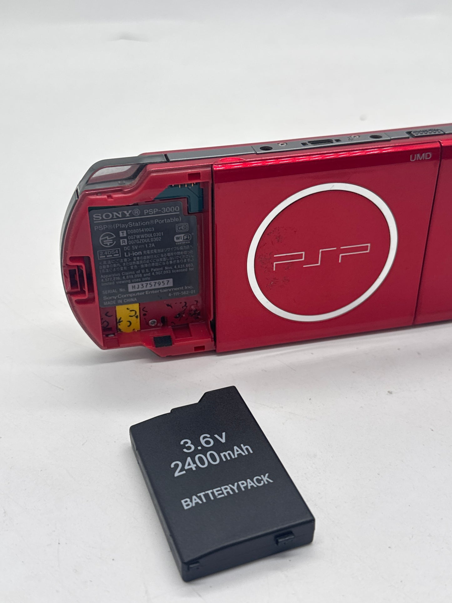 Sony PlayStation Portable PSP-3000 Red Console #370 No Back Lid AS IS