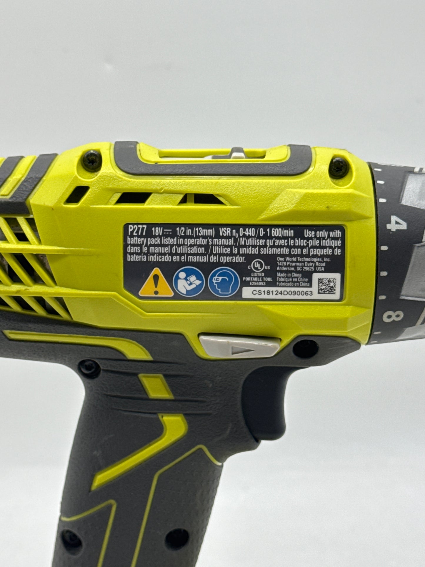 RYOBI P277 18V 1/2" Lithium- Ion Driver Drill w/Battery and Charger