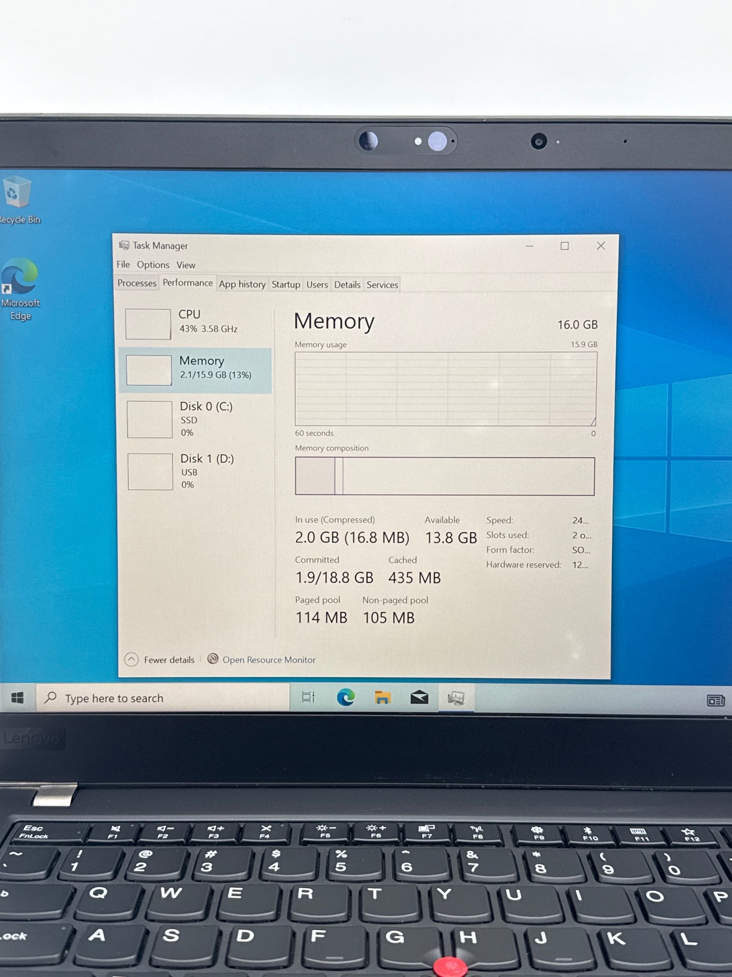 Lenovo T480s TouchScreen Laptop i5-8350U 16GB 256GB #30 READ