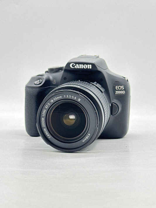 Canon EOS 2000D 24.1MP Digital SLR Camera Black with EF-S 18-55 f/3.5-5.6 IS III