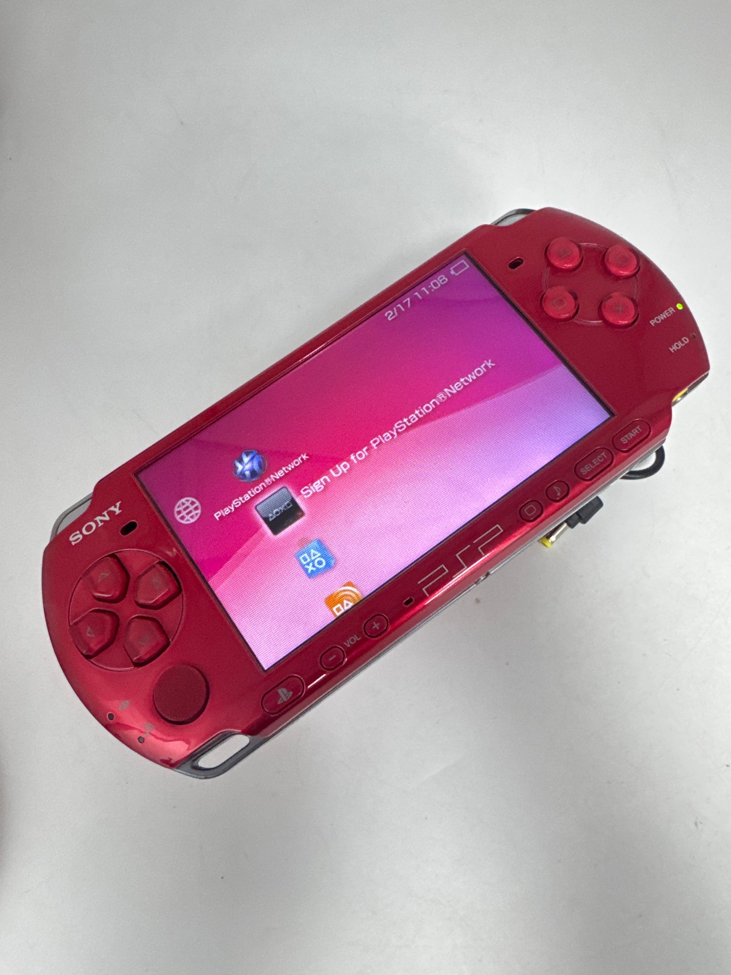 Sony PlayStation Portable PSP-3000 Red Console #364 w/2400mAh Battery & Charger