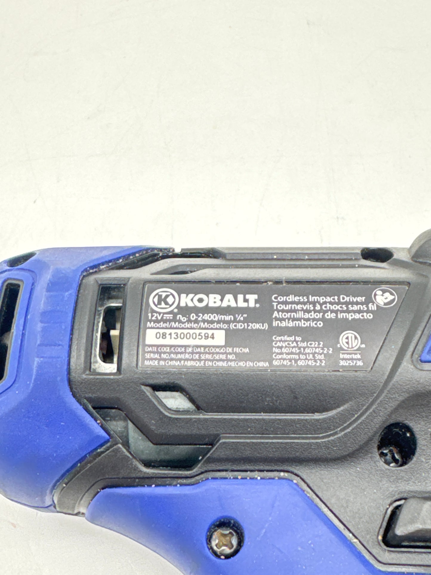 Kobalt Impact Driver CID120KU 1/4 Inch Power Tool with Battery