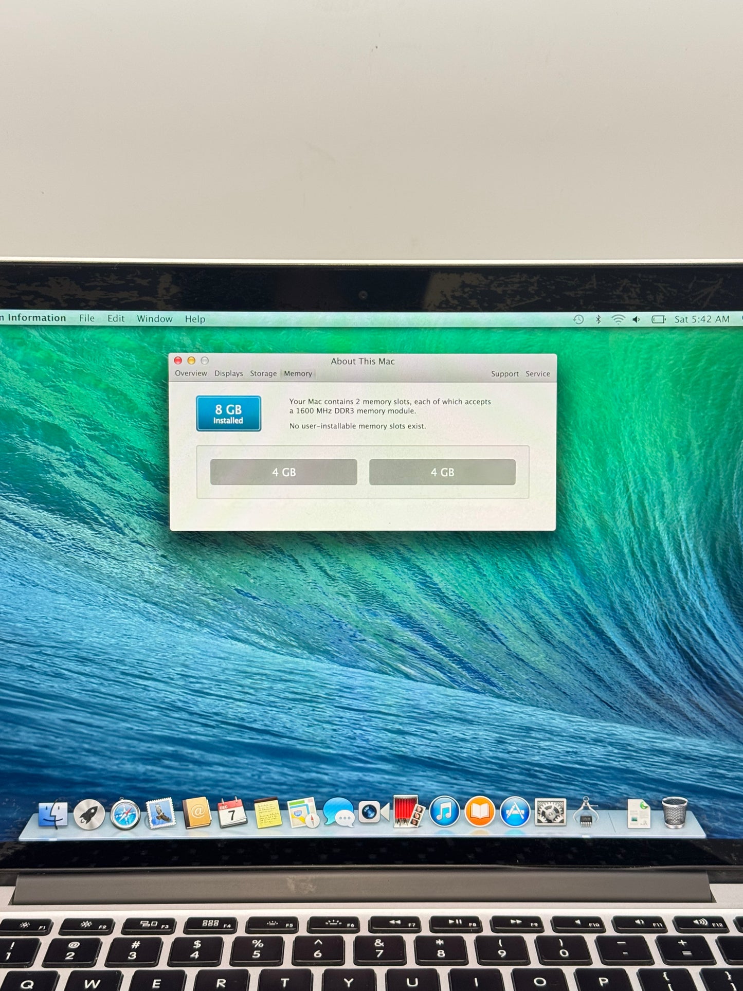 Apple MacBook Pro 13 Inch A1502 2014 Core i5 8GB 256GB Silver