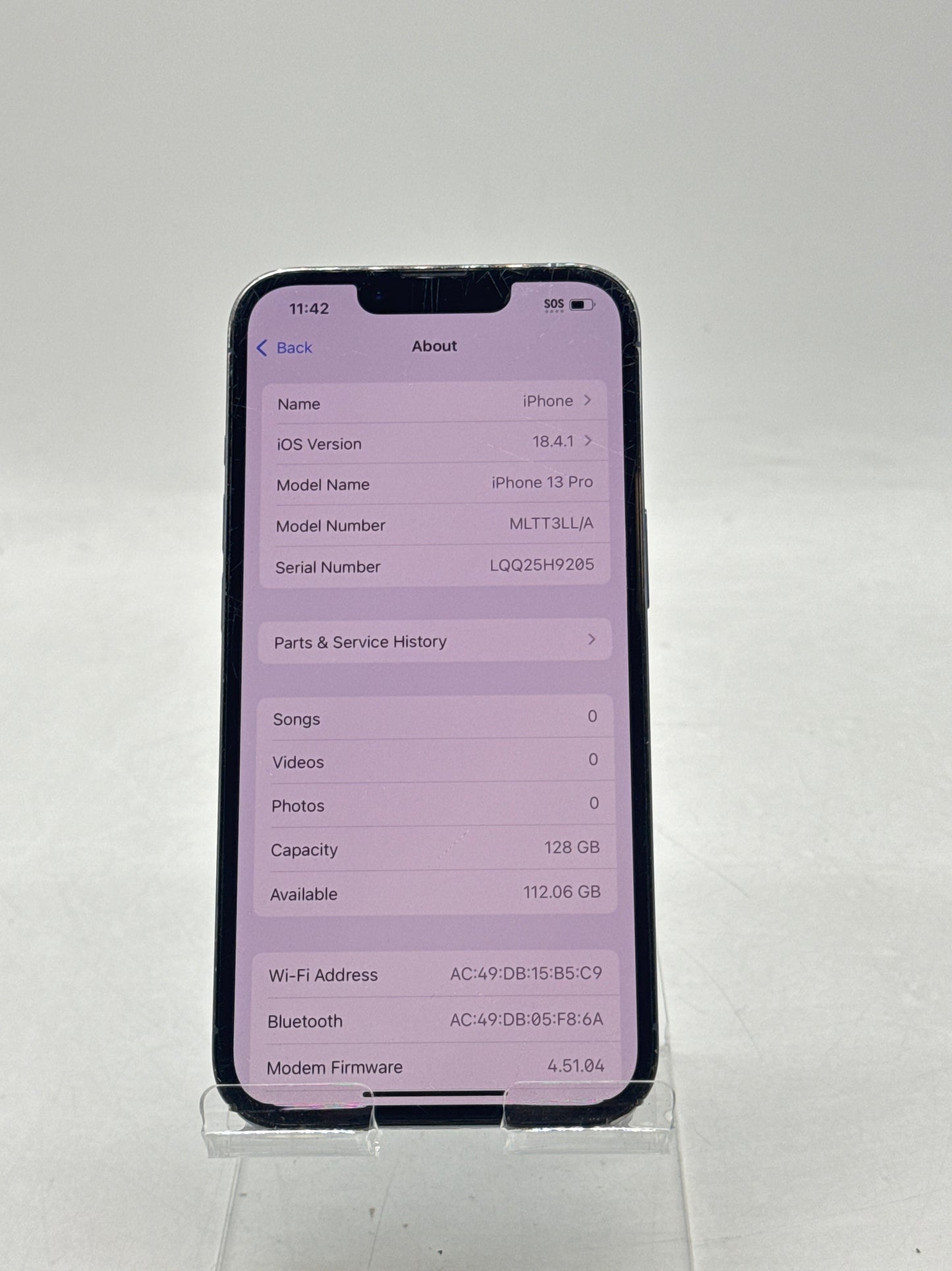 Unlocked Apple iPhone 13 Pro A2483 128GB Sierra Blue - Service Battery 77%