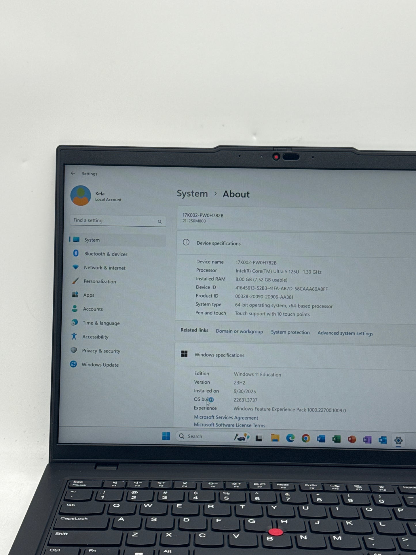Lenovo ThinkPad L14 Gen 5 Touch Ultra 5 125U 256GB SSD 8GB RAM - Read!