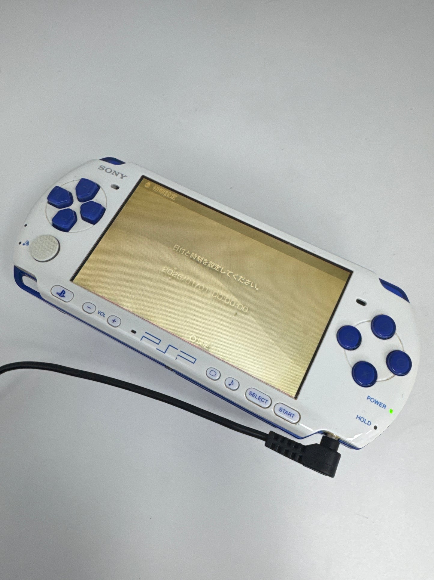 Sony PSP-3000 White/Blue Console Only #106 Right Side Buttons Bad READ AS IS